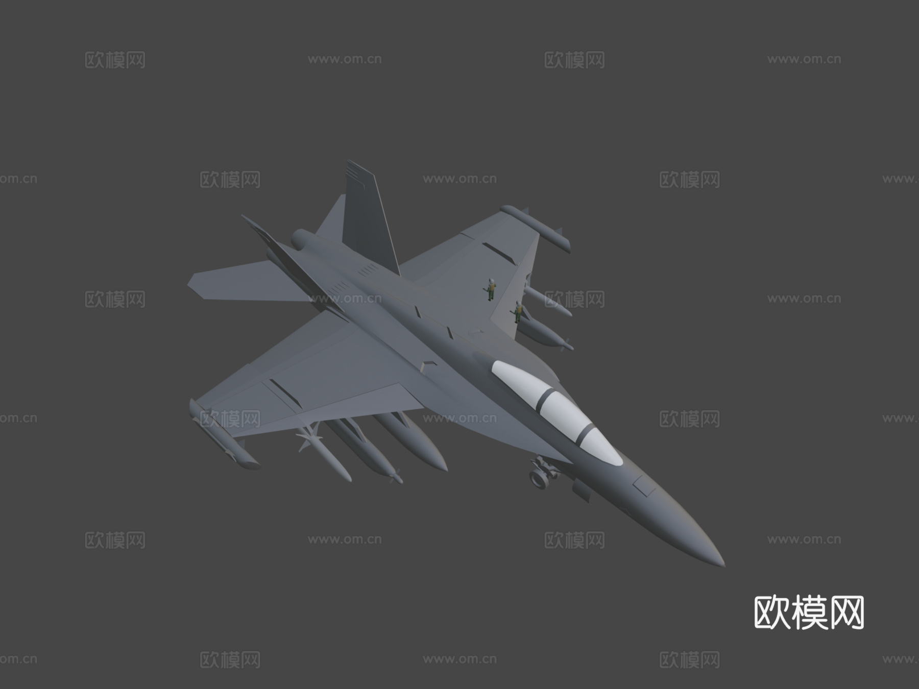 低多边形1 -1 EA18G咆哮者3d模型下载（渲染图7）