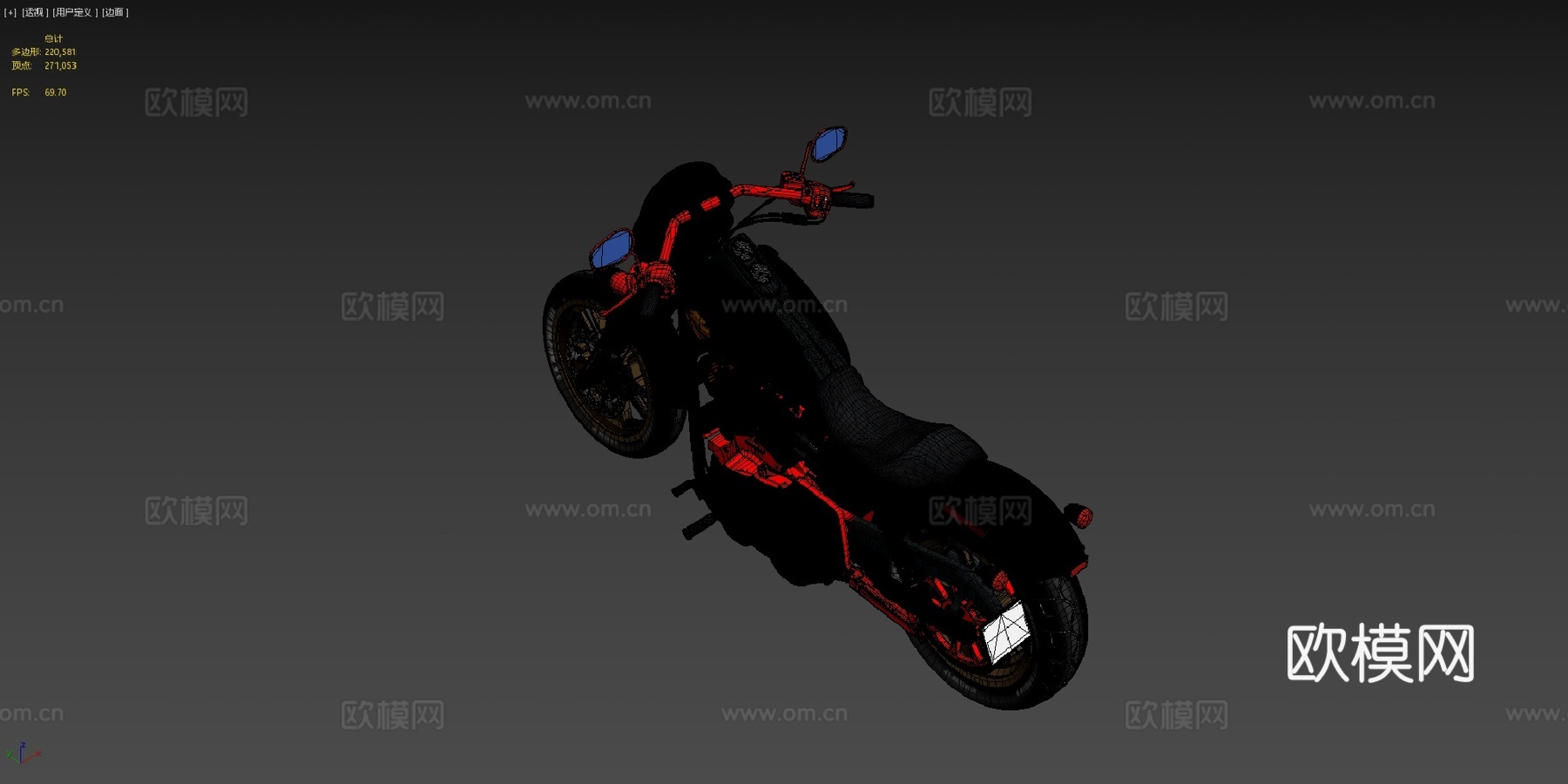 哈雷戴维森FXDLS戴纳低骑手S3d模型下载（渲染图4）