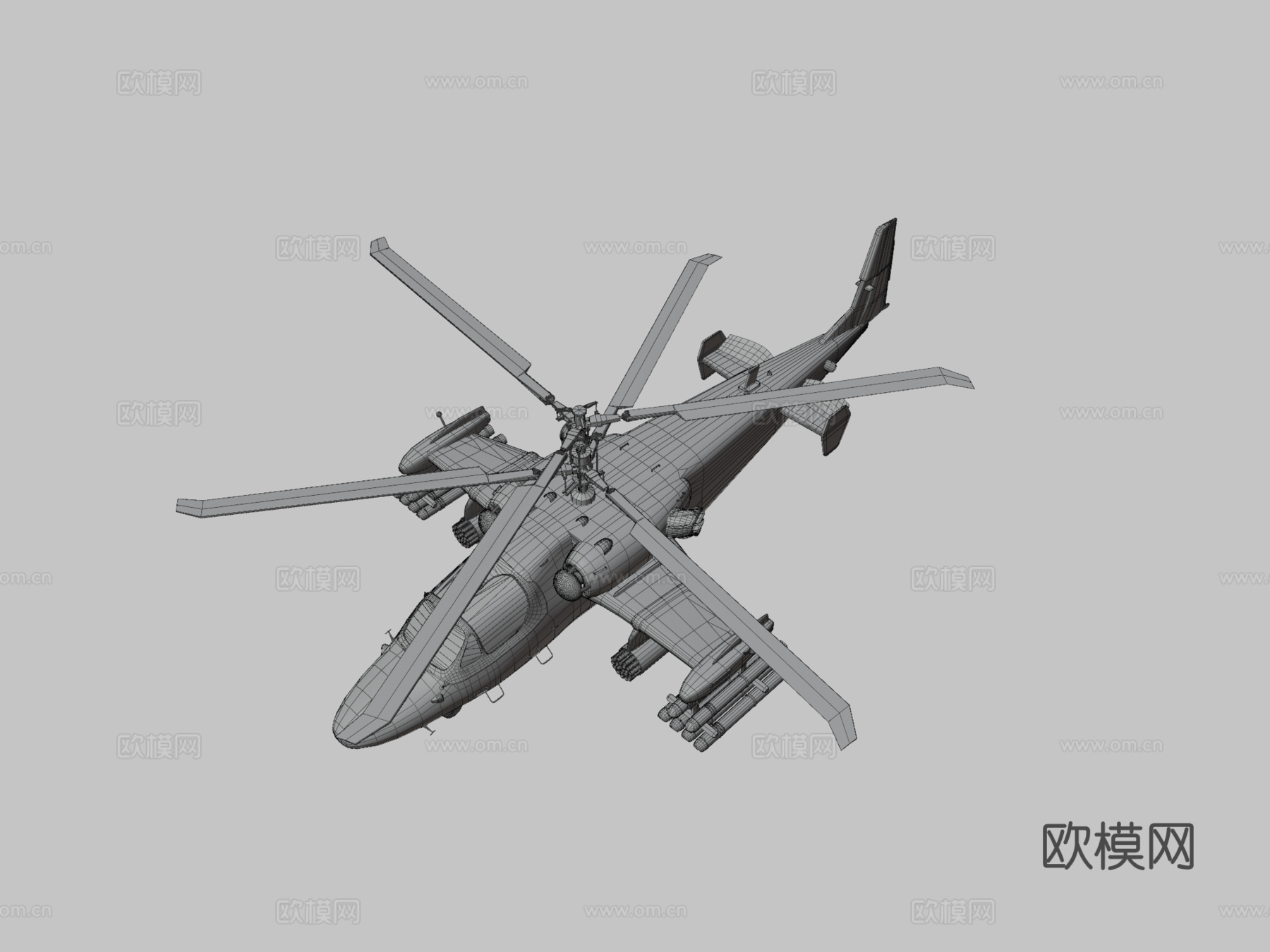 卡-52短吻鳄俄罗斯直升机卡莫夫3d模型下载（渲染图3）