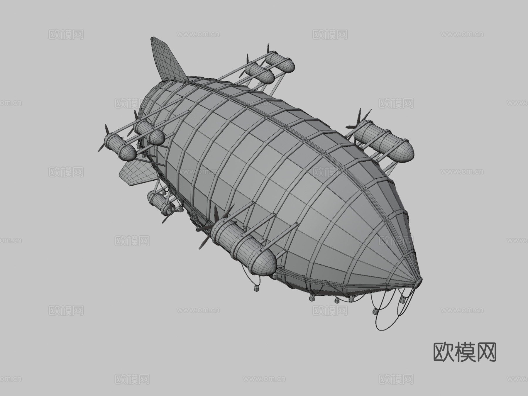 齐柏林飞艇气球3d模型下载（渲染图3）