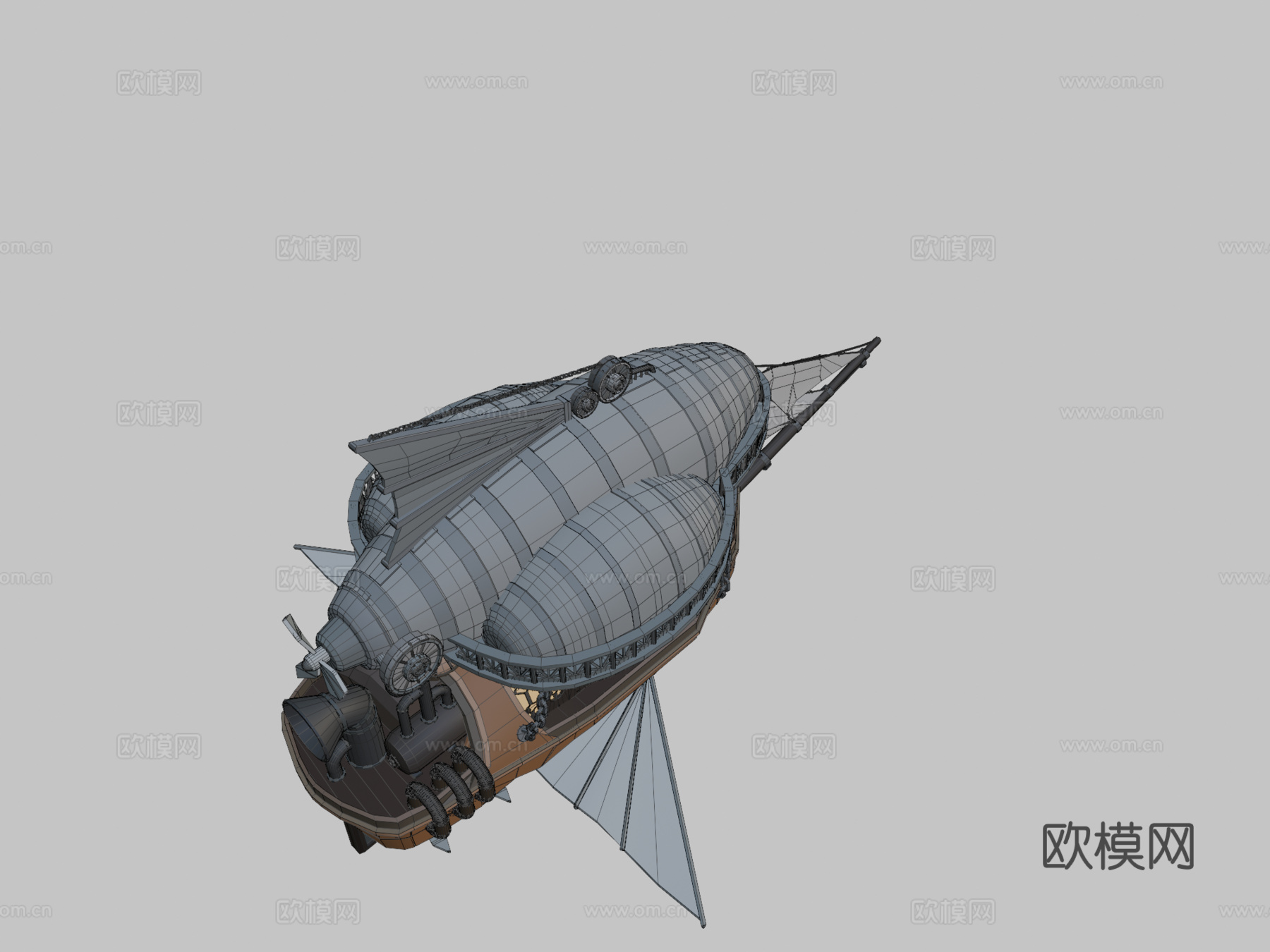 飞艇3d模型下载（渲染图2）