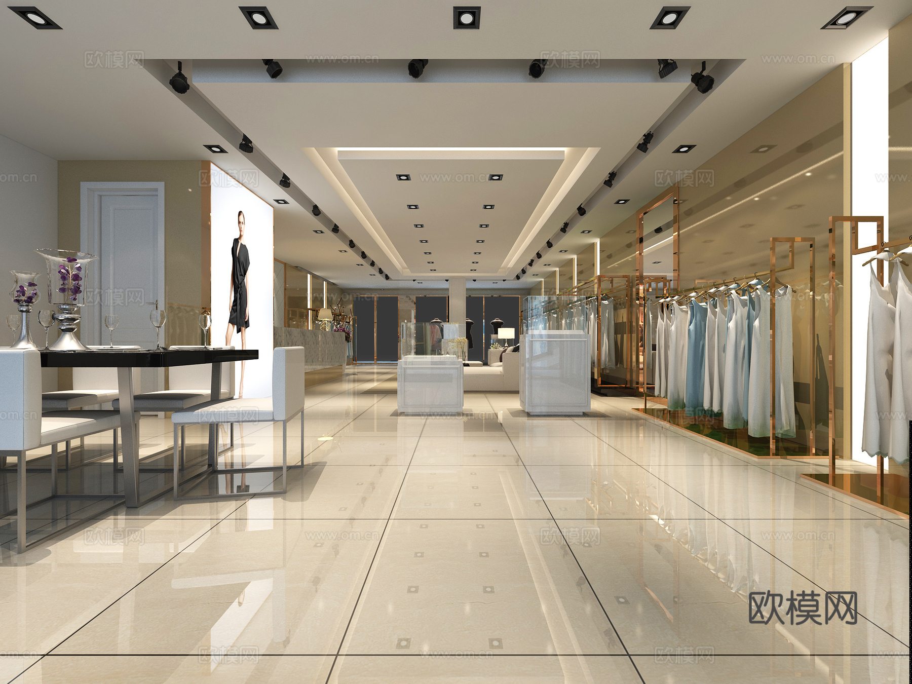 高档品牌女装男装店 最新全套 效果图 施工图设计cad施工图