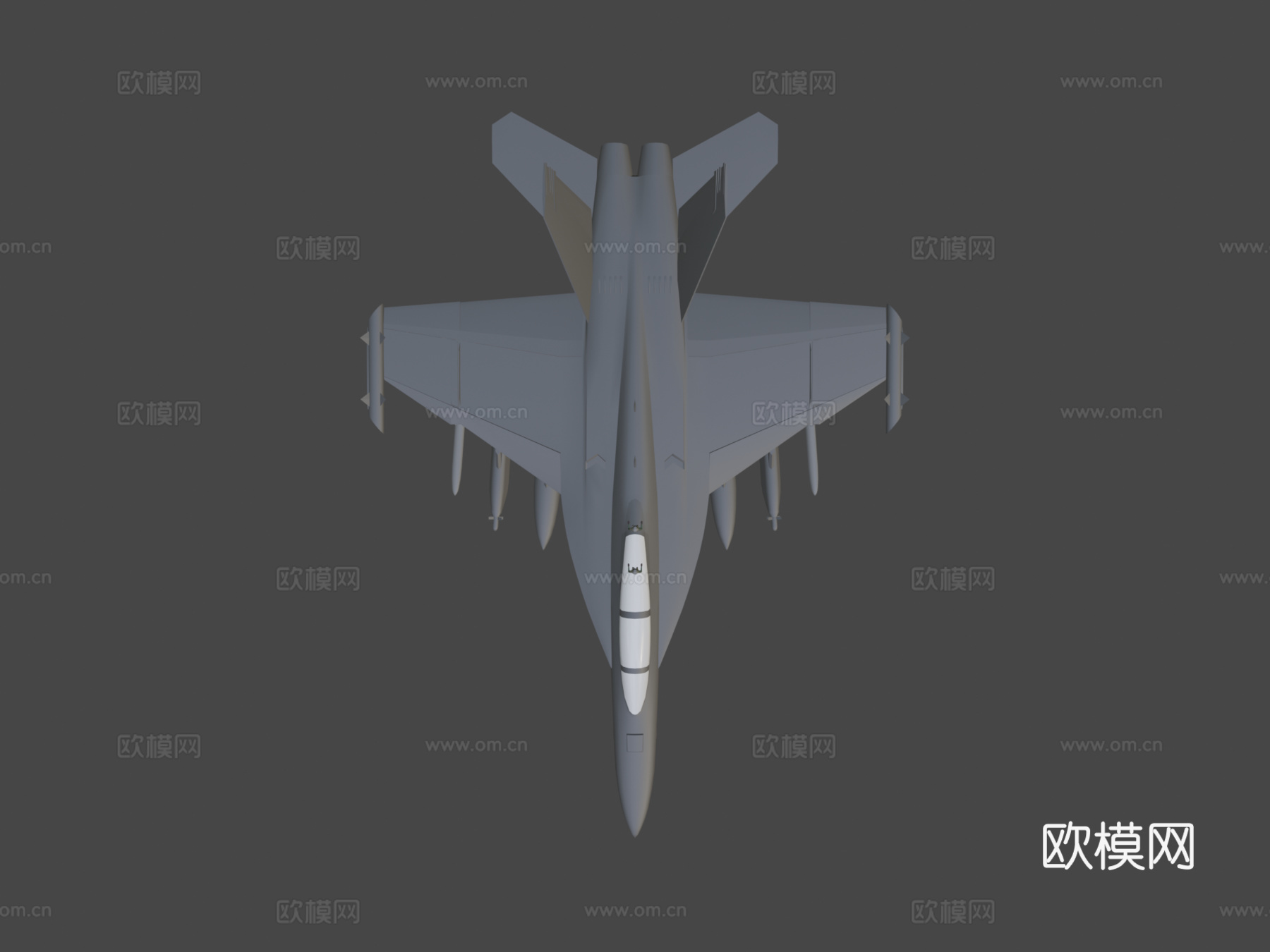 低多边形1 -1 EA18G咆哮者3d模型下载（渲染图8）