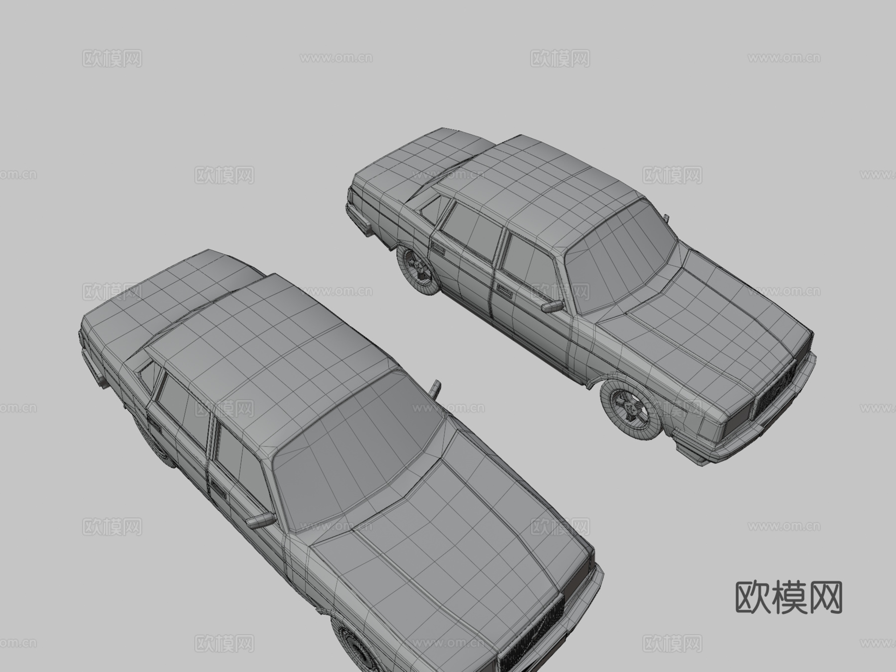 沃尔沃240风格轿车可下载3d模型下载（渲染图3）