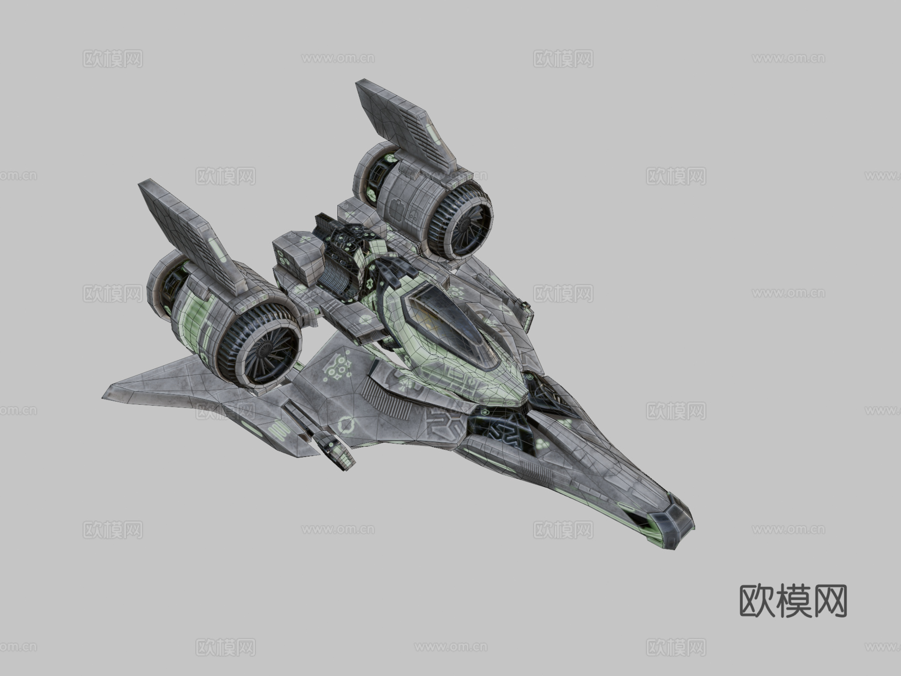A-IR机翼 - 反抗军灰色皮肤3d模型下载（渲染图2）