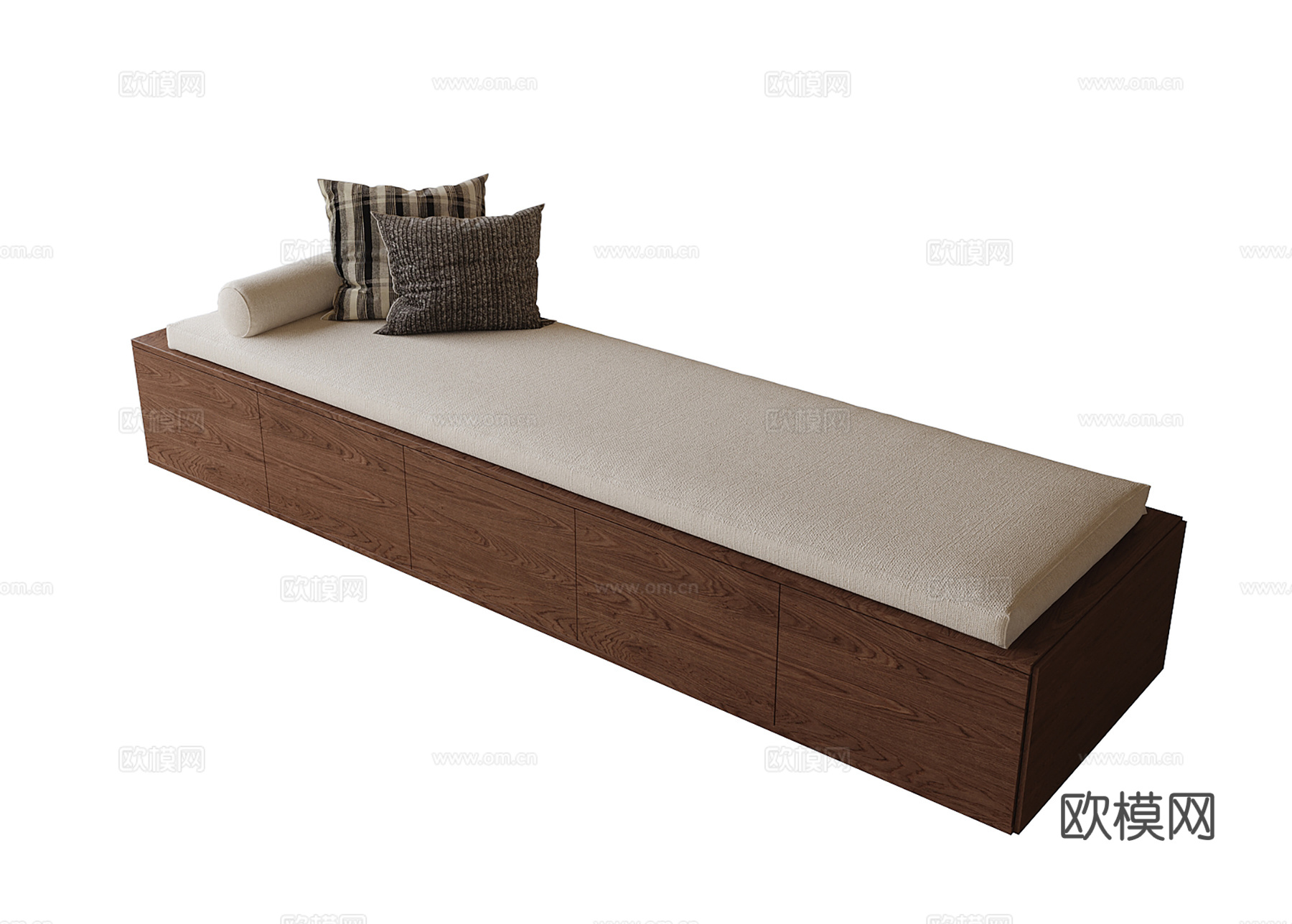 现代飘窗垫su模型