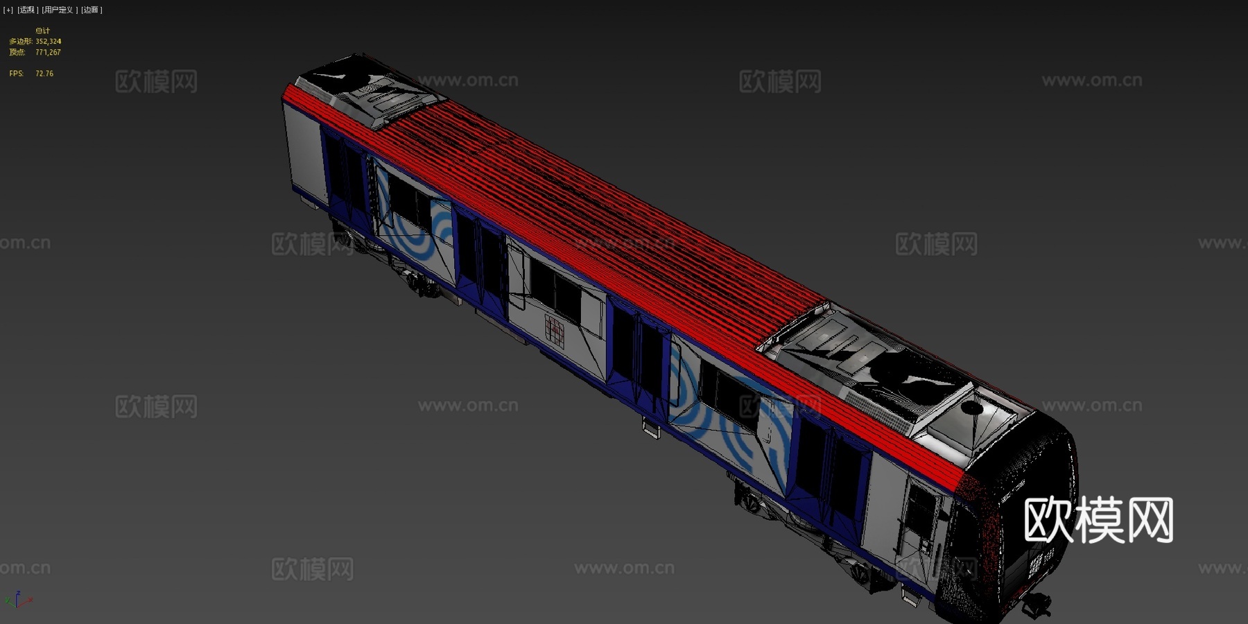 新莫斯科地铁车厢81-765系列3d模型下载（渲染图4）