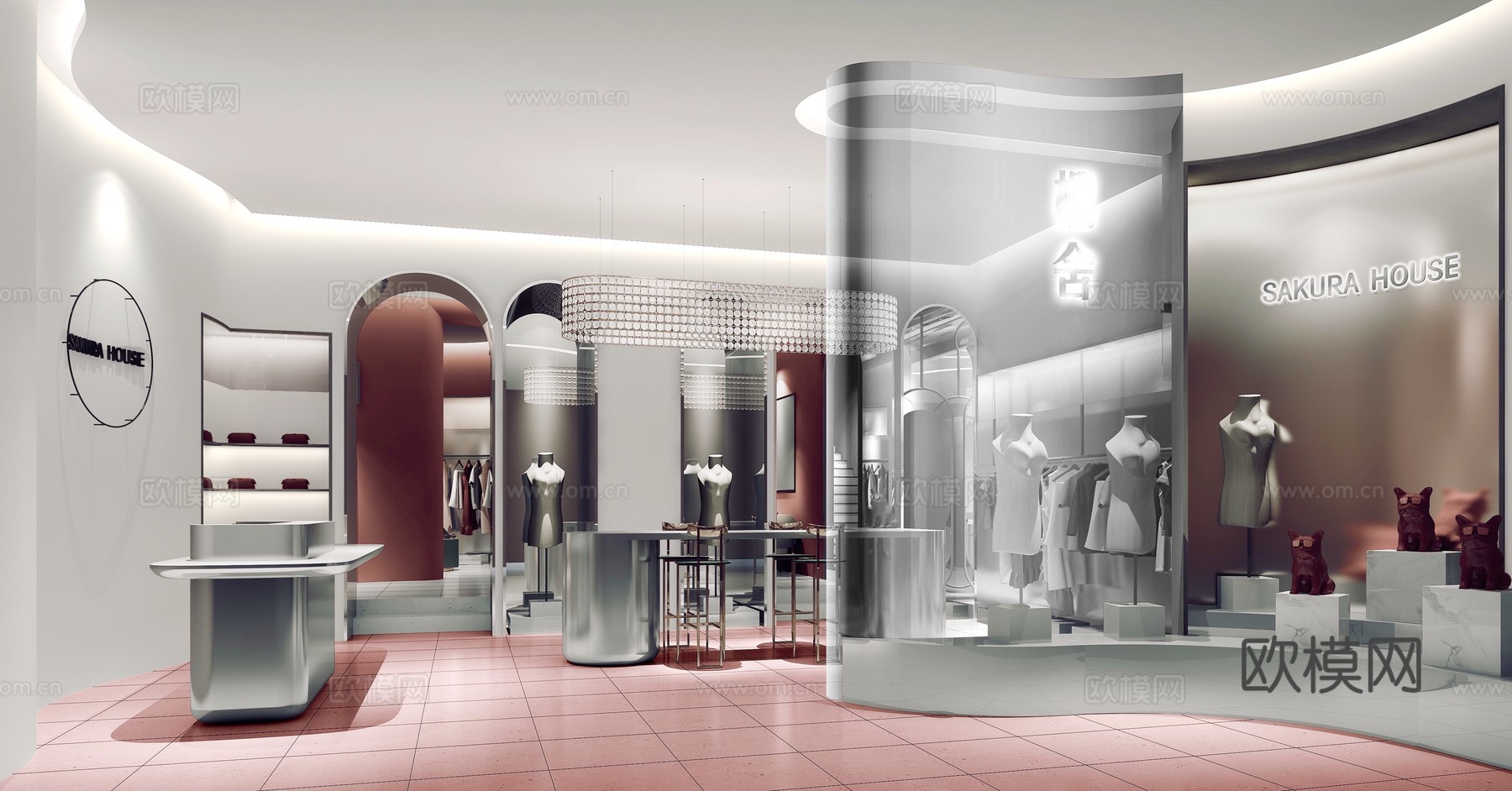 高档男装女装服装店 最新全套 效果图 施工图设计cad施工图