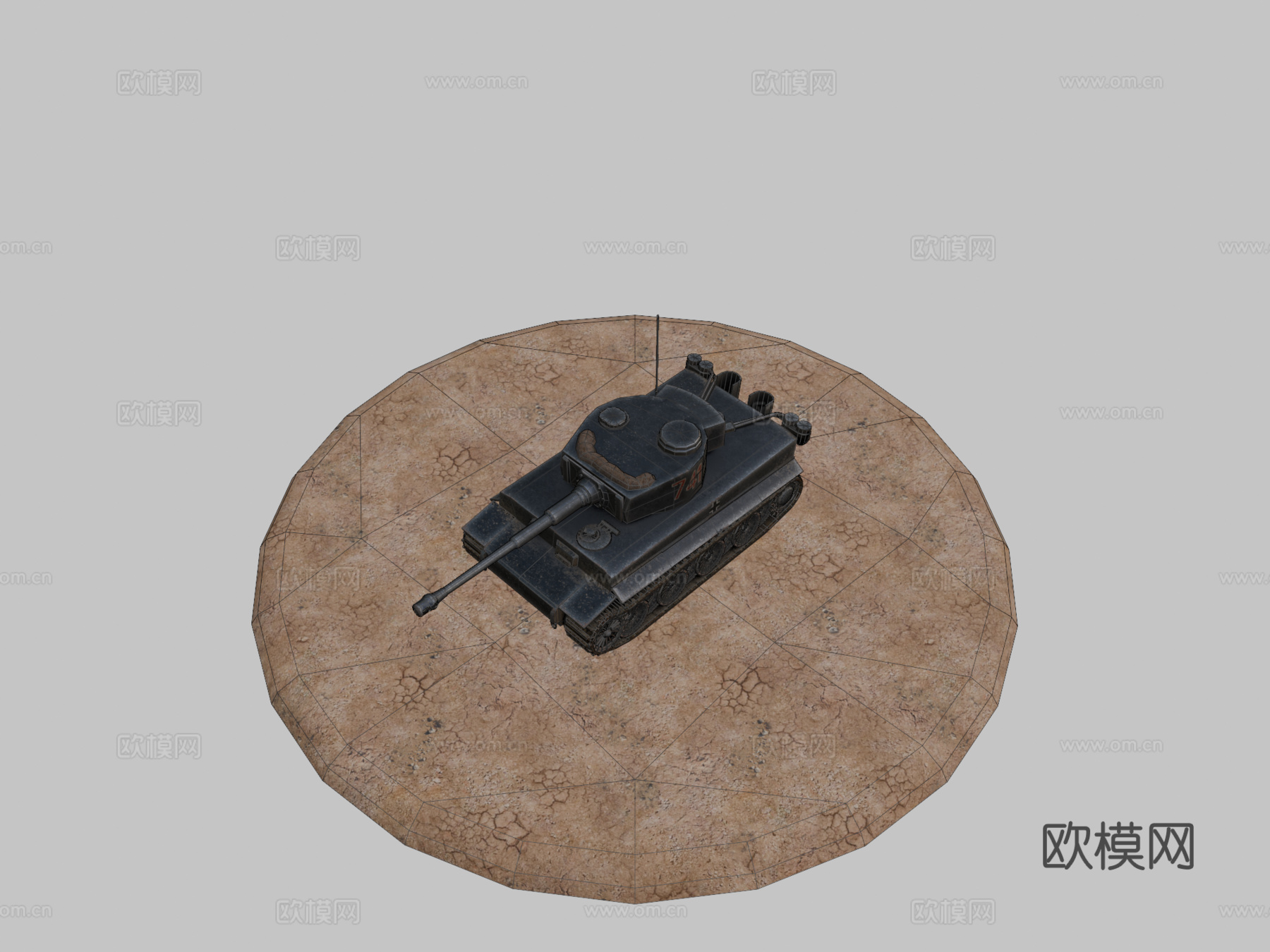 二战德国坦克3d模型下载（渲染图2）