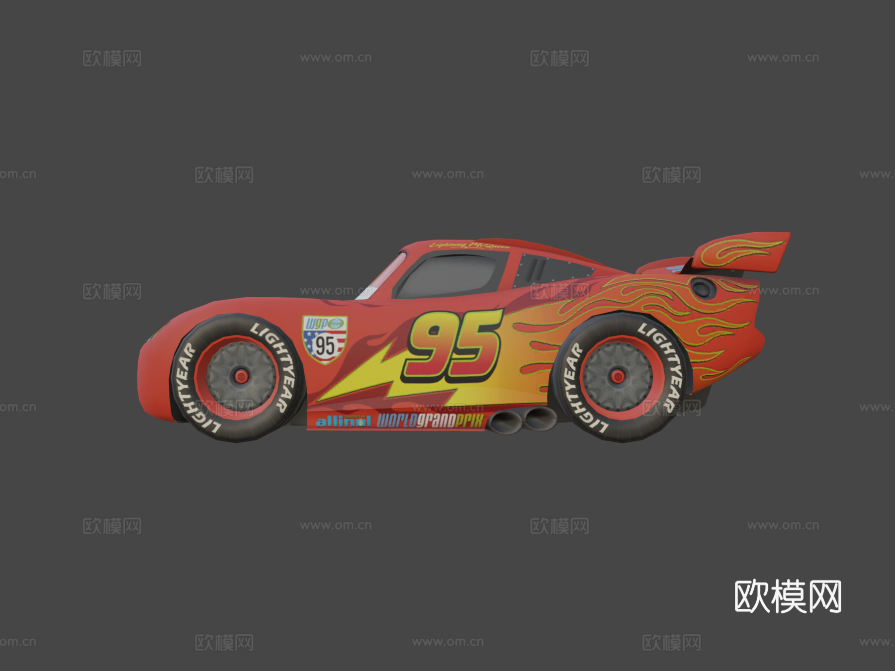 WGP闪电麦昆（赛车总动员2）3d模型下载（渲染图6）
