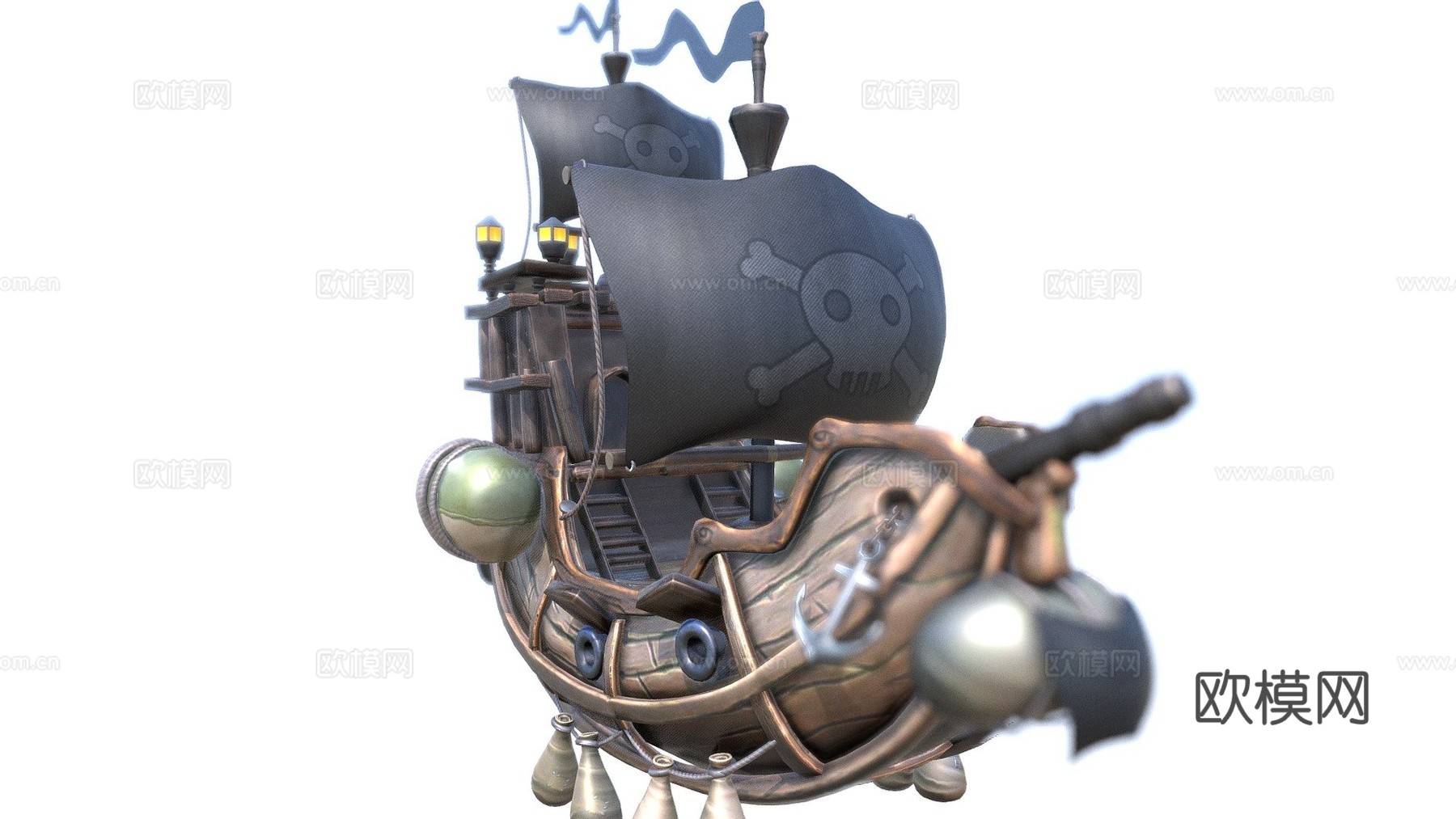 飞行海盗船3d模型下载（渲染图1）