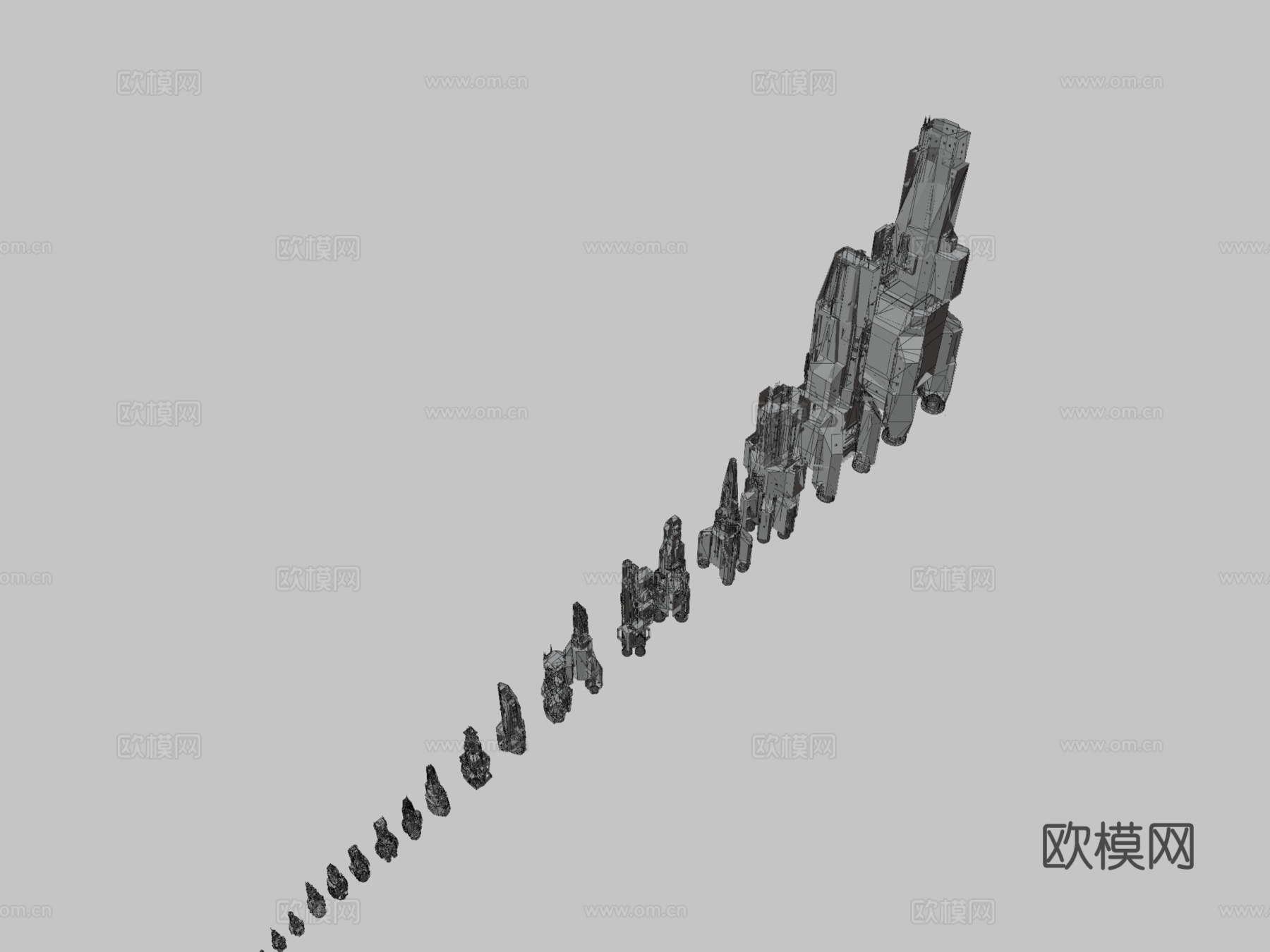 浩瀚无垠 - 自定义宇宙飞船比例3d模型下载（渲染图3）