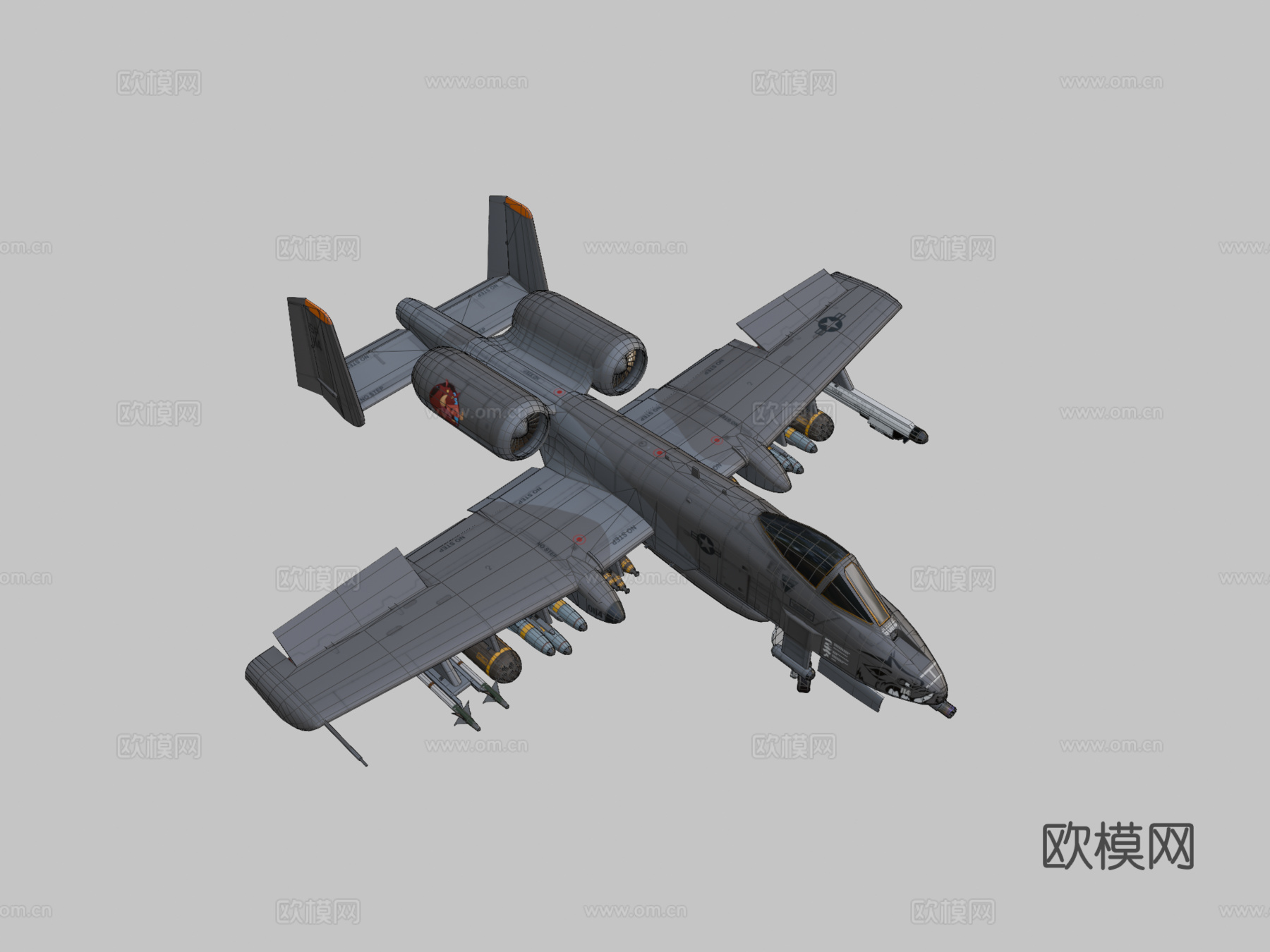 费尔柴尔德A-10雷电II3d模型下载（渲染图2）