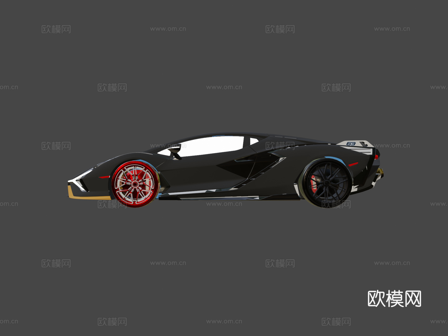 兰博基尼-西安3d模型下载（渲染图6）