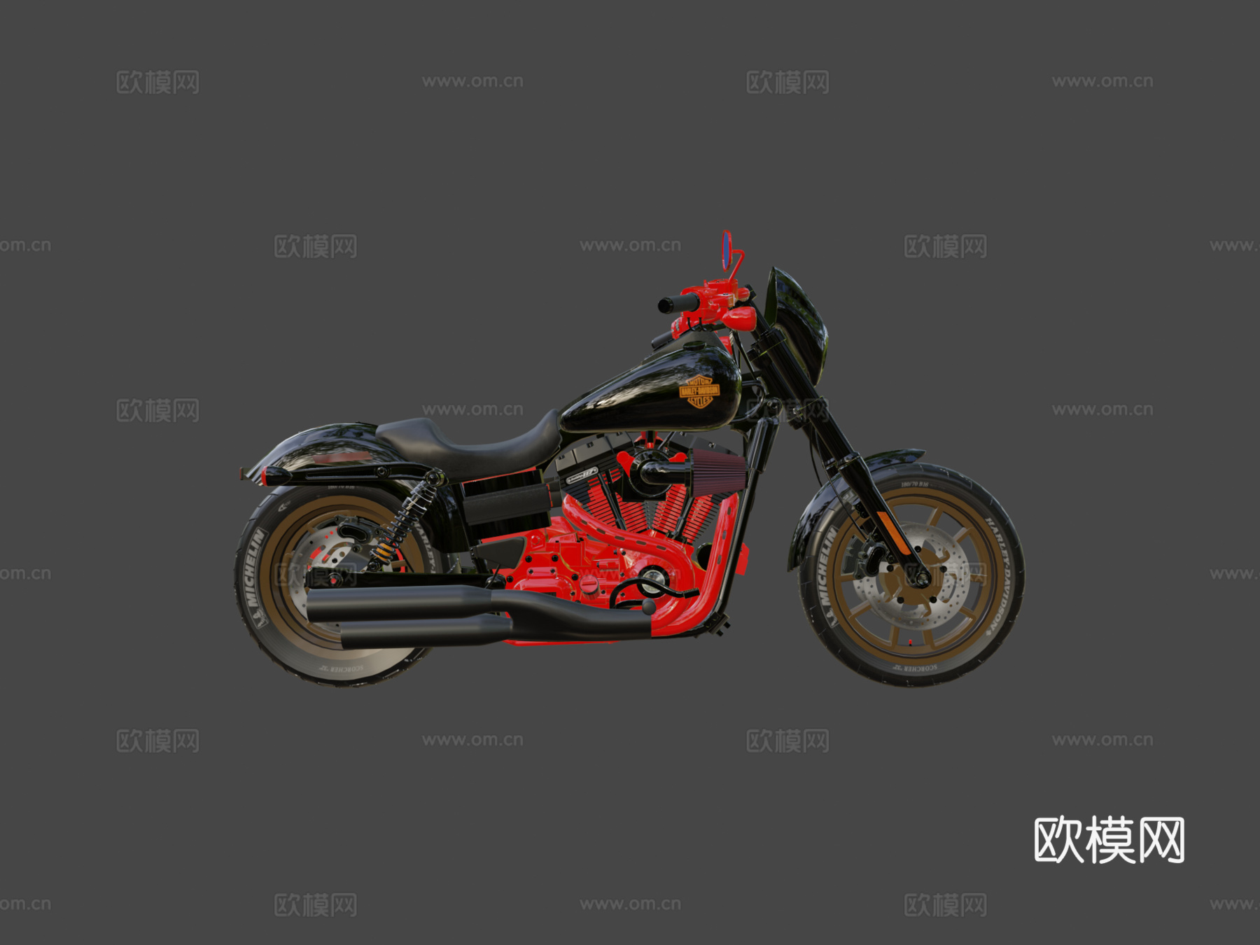哈雷戴维森FXDLS戴纳低骑手S3d模型下载（渲染图7）