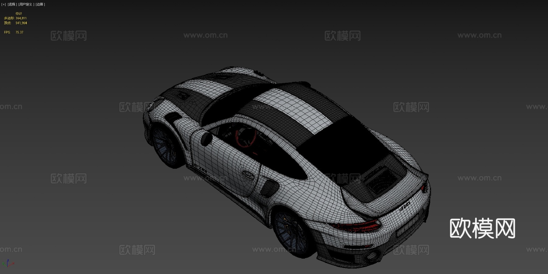 保时捷GT2RS3d模型3d模型下载（渲染图4）