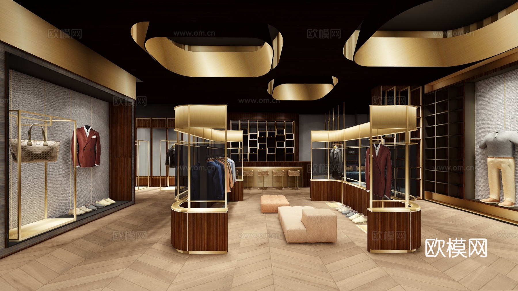 高档西服服装店 最新全套 效果图 施工图设计cad施工图