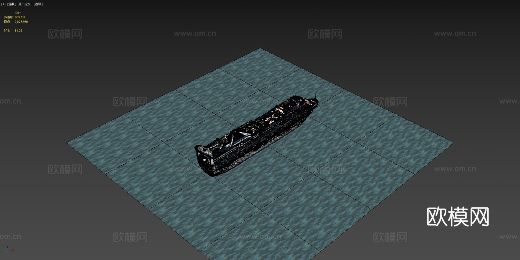 加勒比公主号游轮3d模型下载（渲染图4）