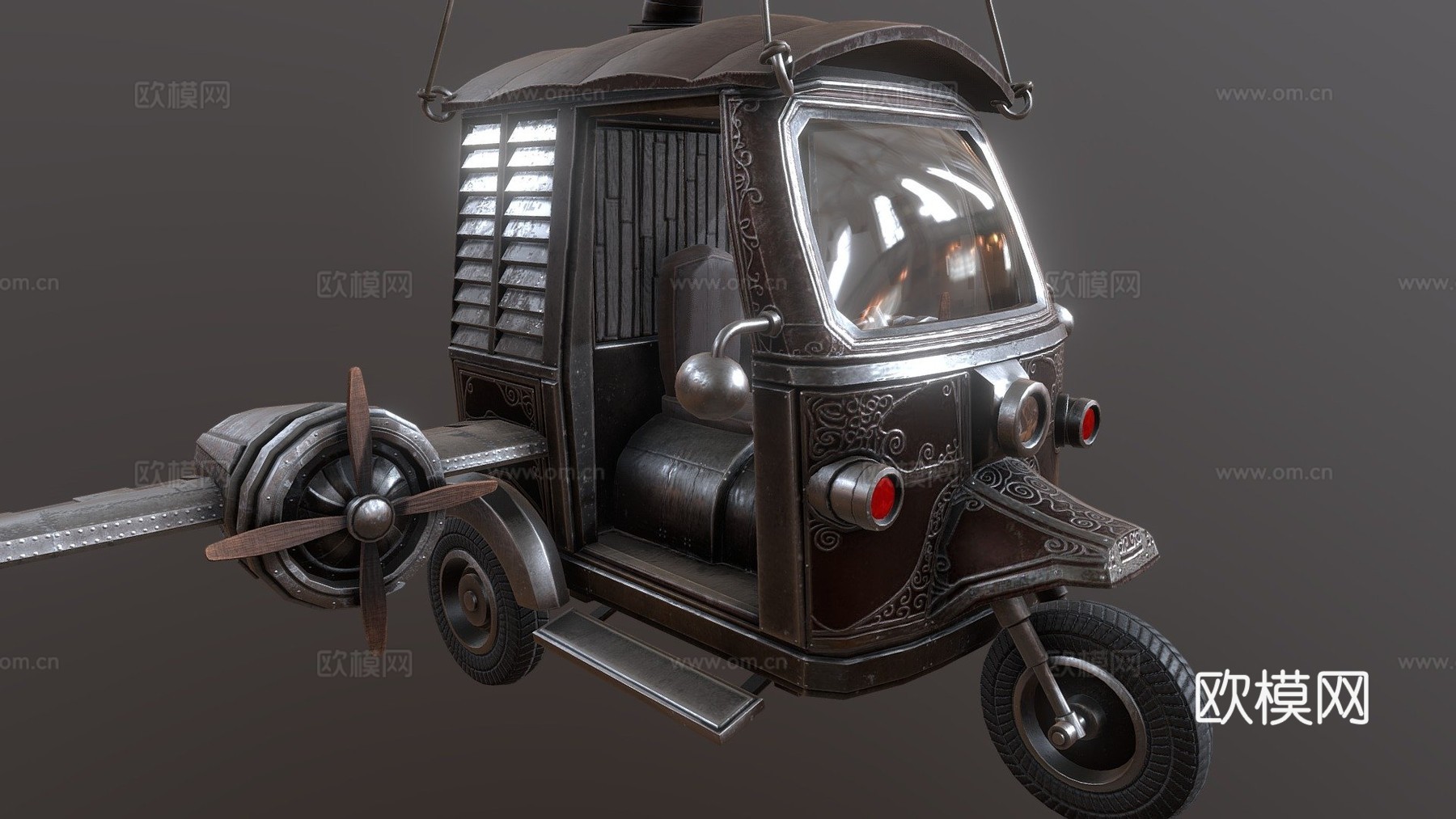 自动人力车气球3d模型下载（渲染图1）