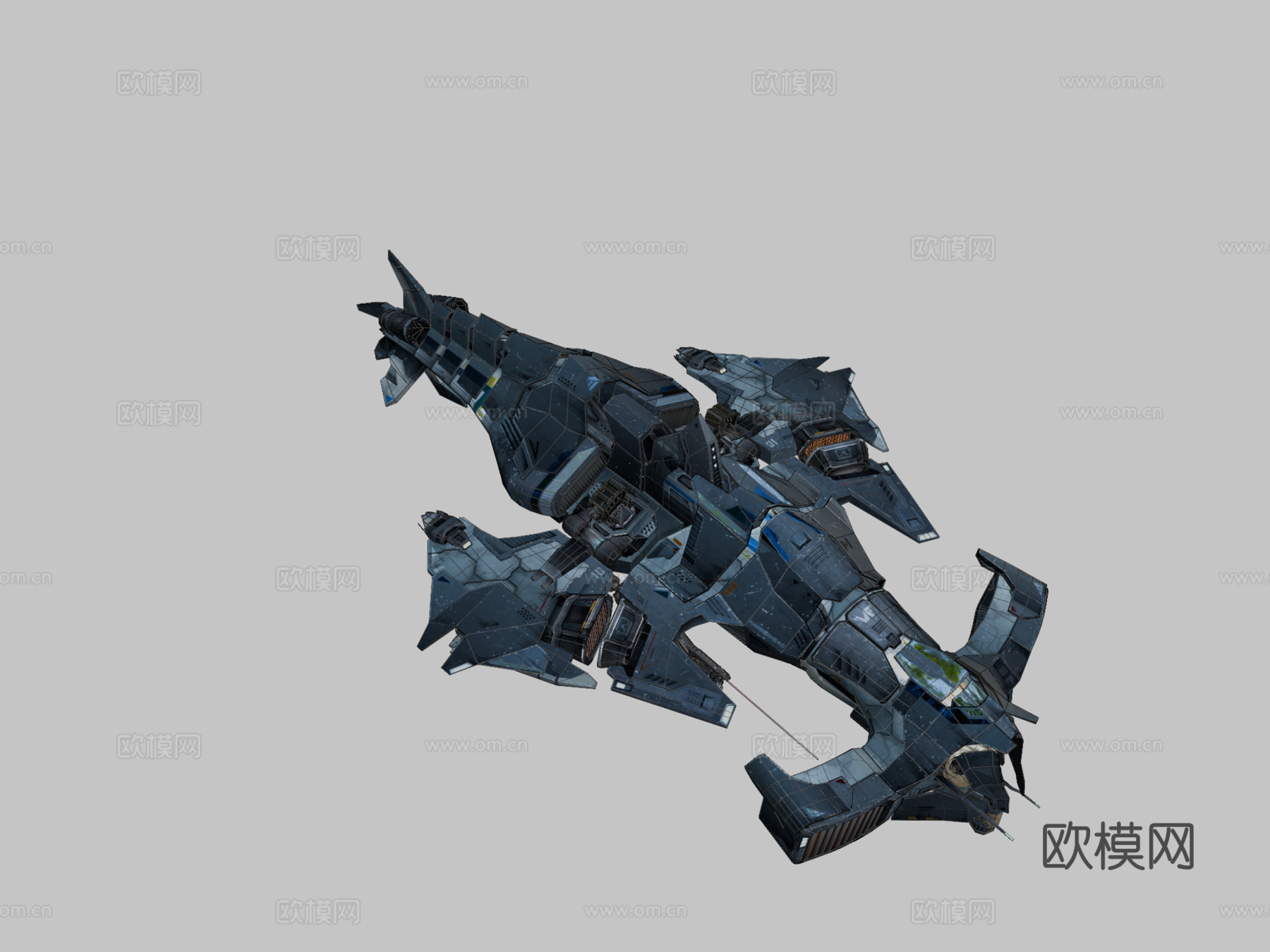 全副武装的锤头鲨3d模型下载（渲染图2）