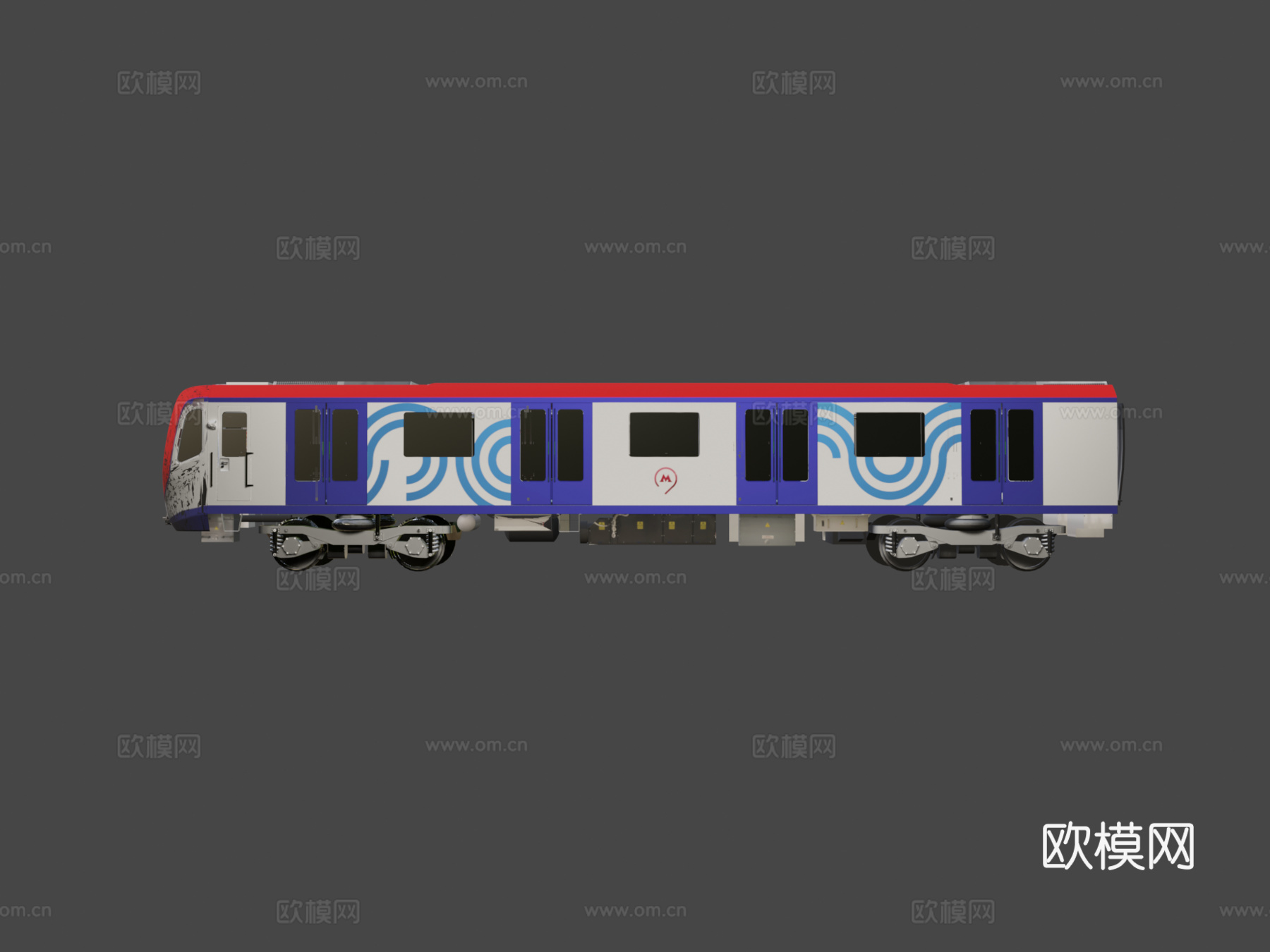 新莫斯科地铁车厢81-765系列3d模型下载（渲染图7）