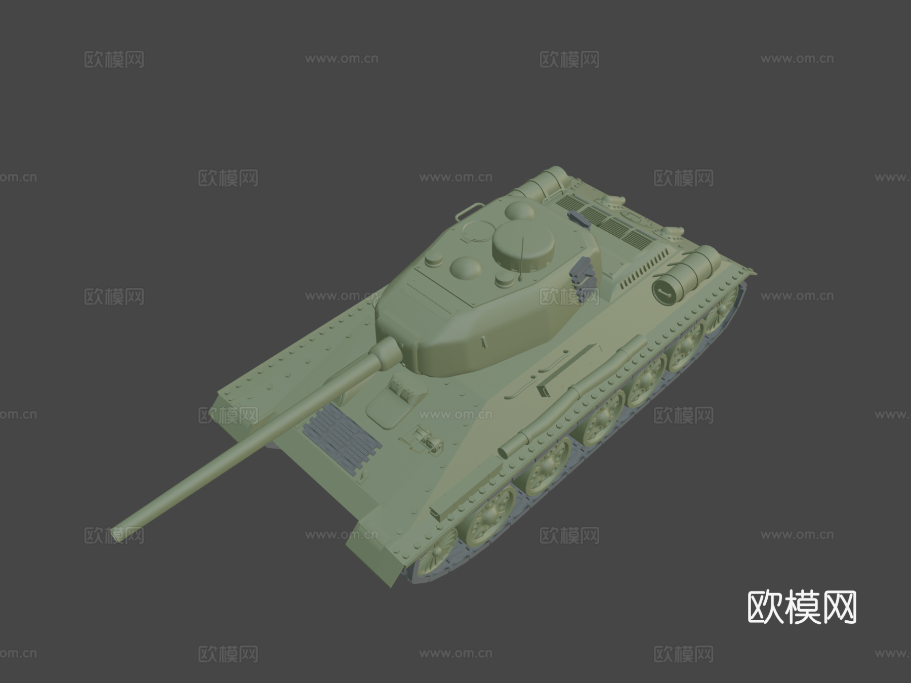 T-34 85坦克3d模型下载（渲染图7）