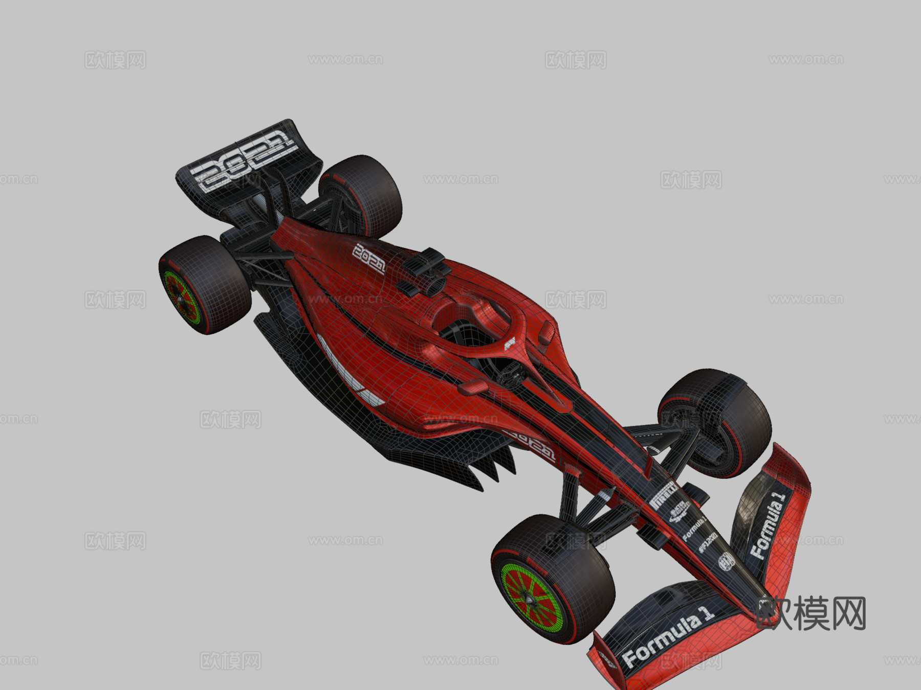 F1 2021赛车原型3d模型下载（渲染图2）