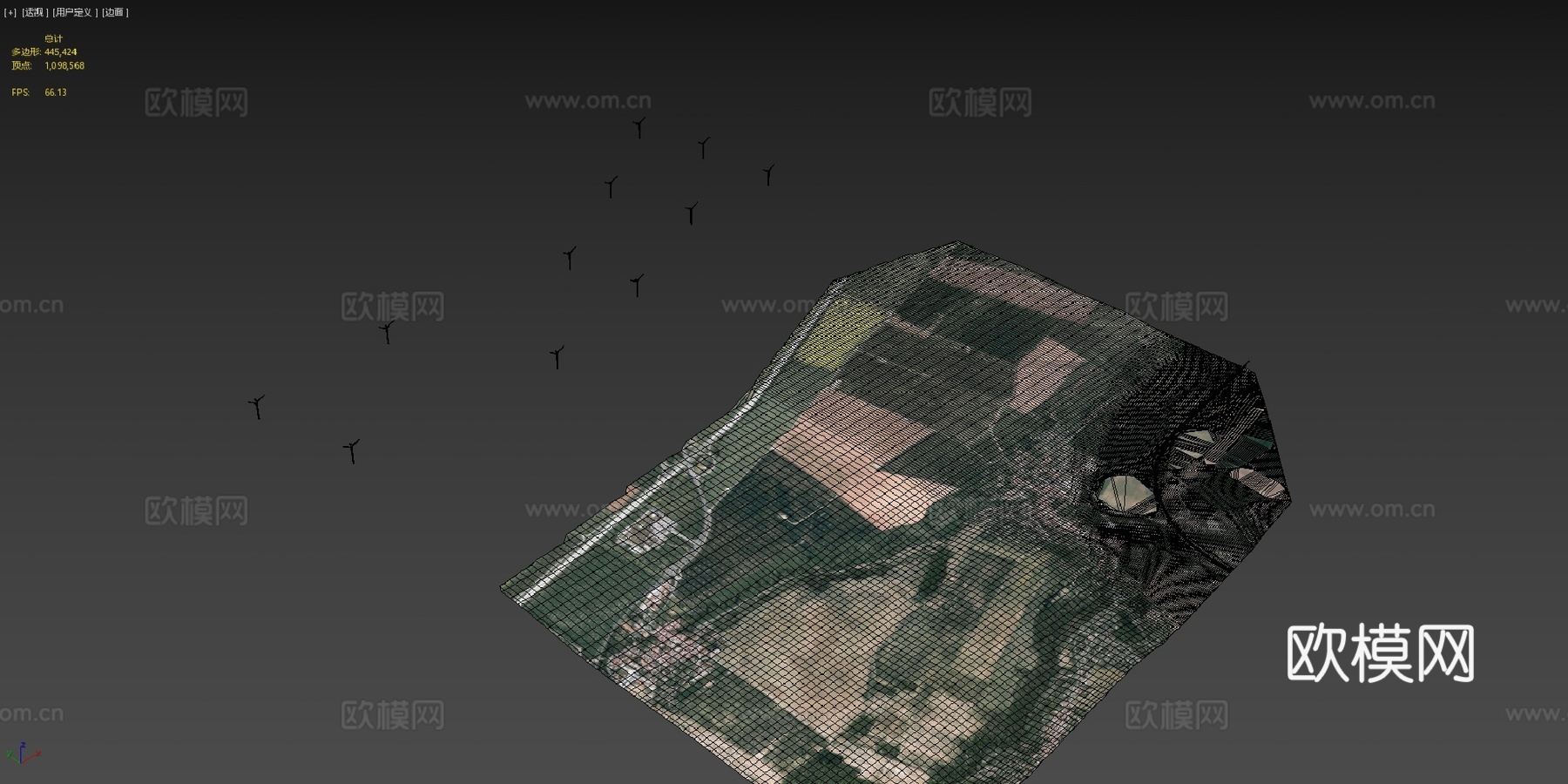 ICE 3列车在数字地形模型上 - 测试23d模型