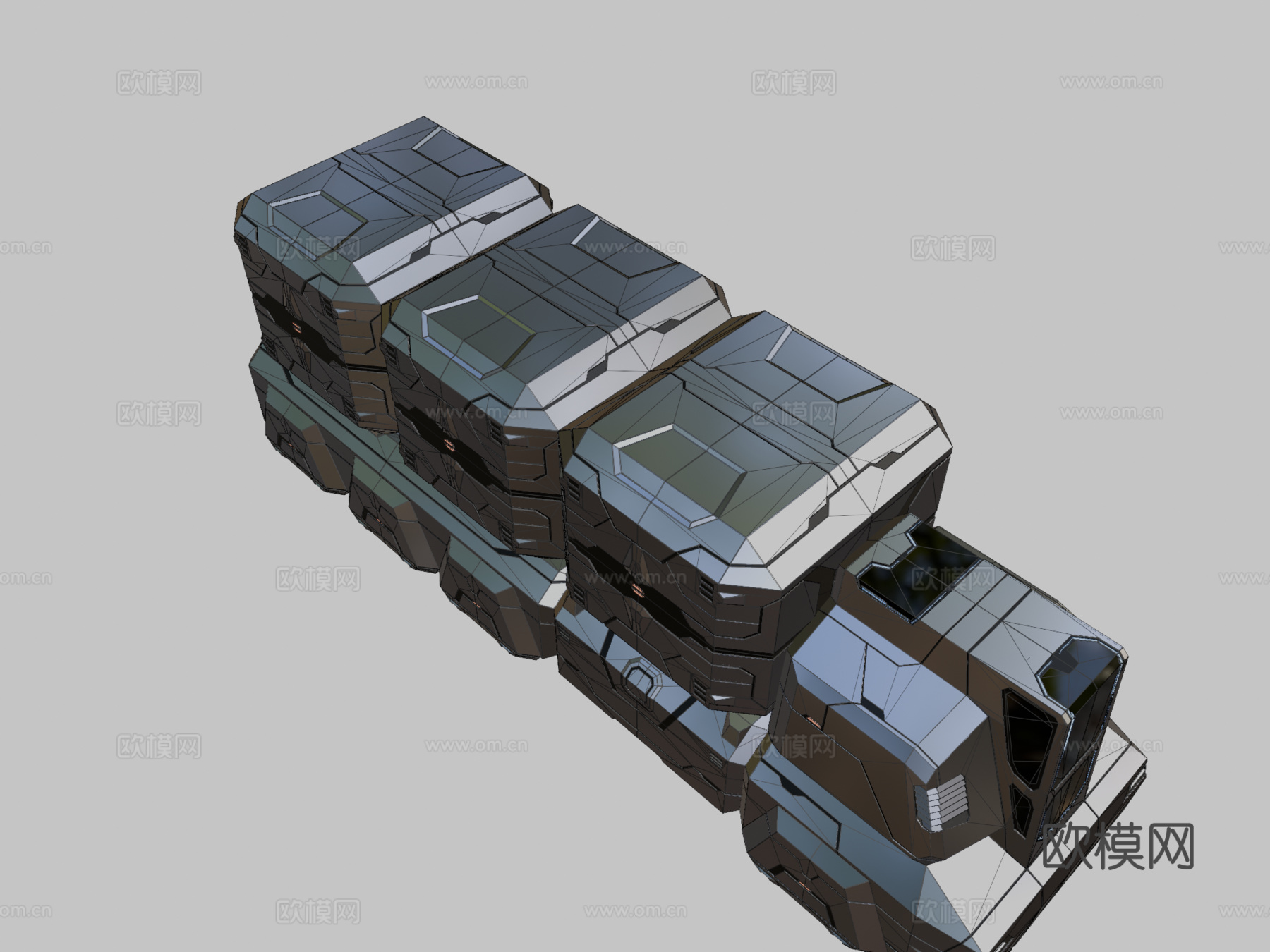 科幻载具005-公共领域（CC0）3d模型下载（渲染图2）