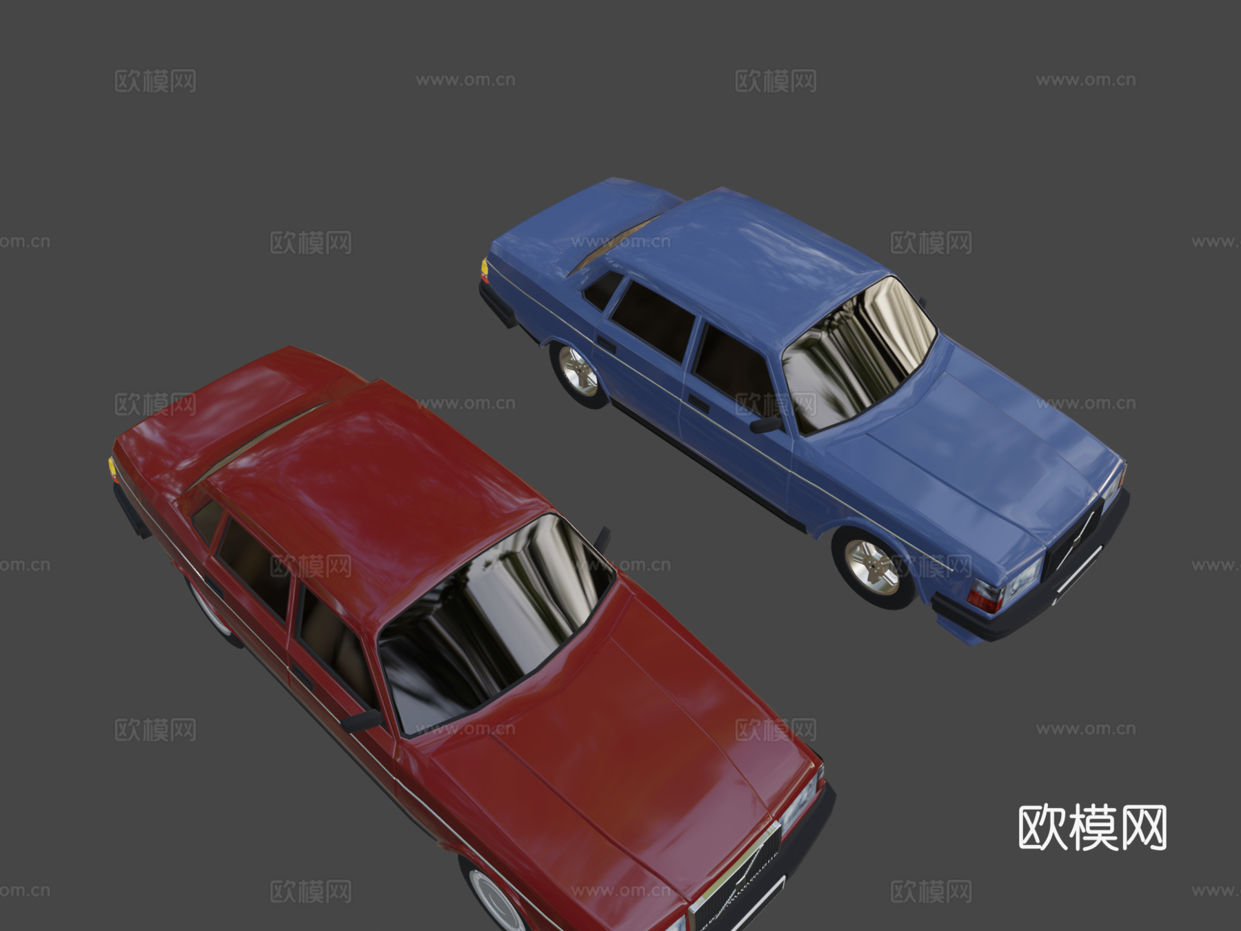 沃尔沃240风格轿车可下载3d模型下载（渲染图8）