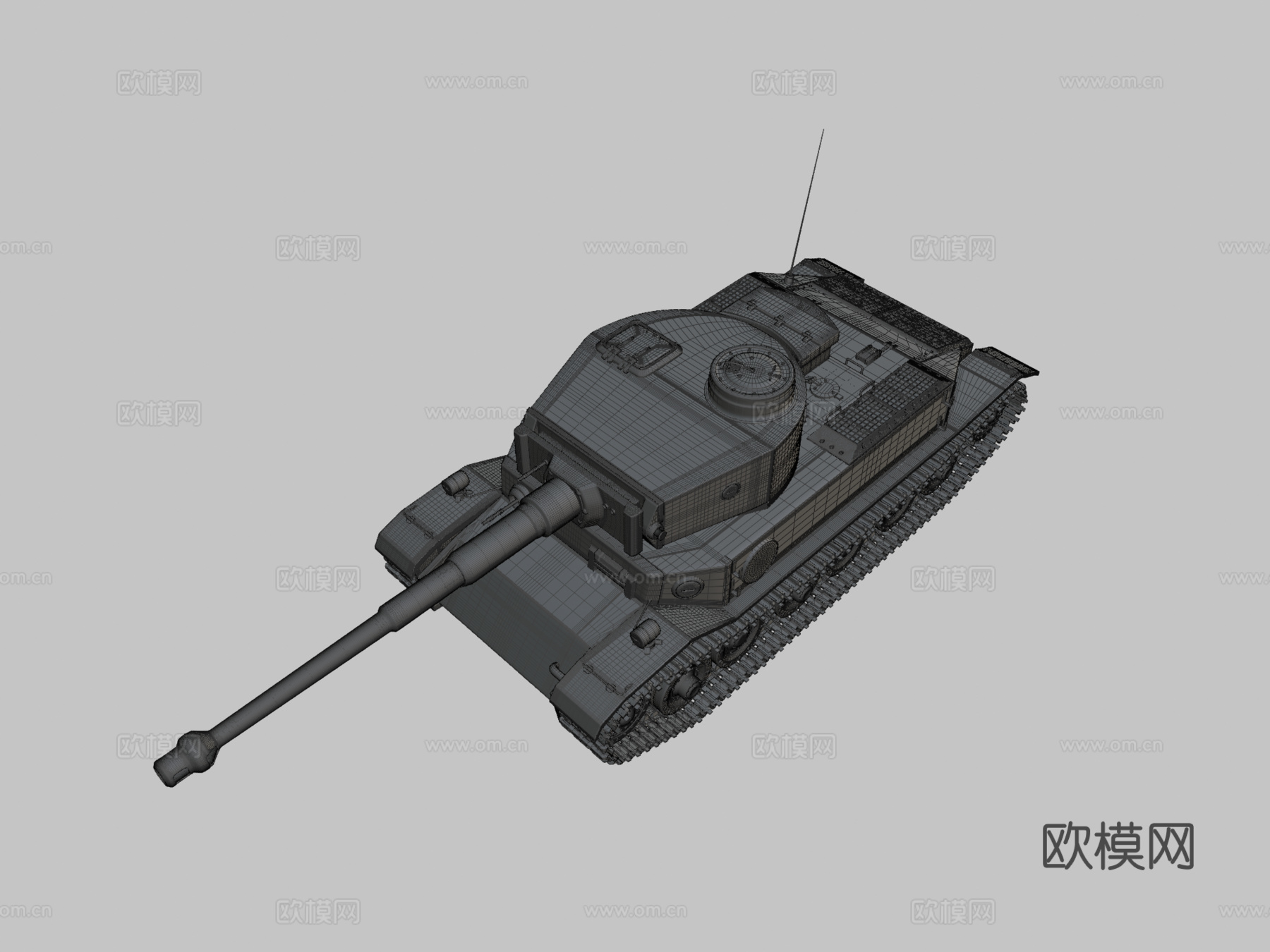 保时捷虎式-VK 4501（P）3d模型下载（渲染图2）