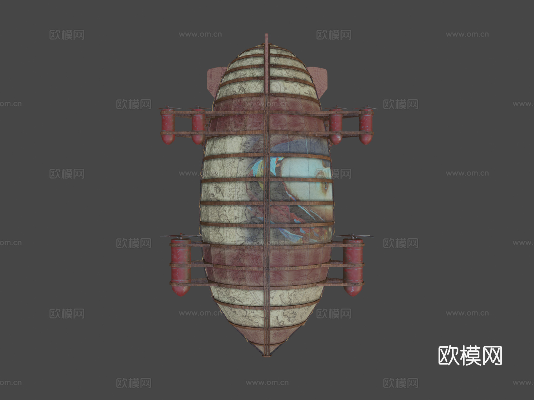 齐柏林飞艇气球3d模型下载（渲染图8）