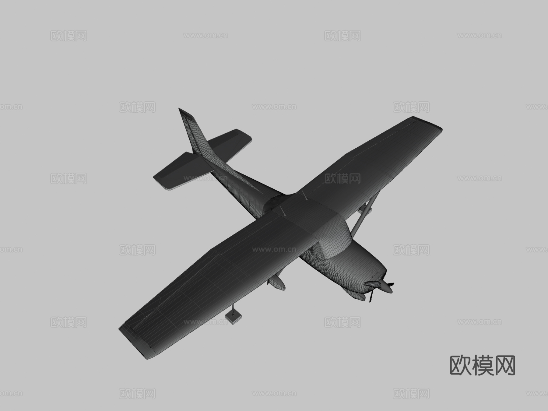 塞斯纳172SP3d模型下载（渲染图3）