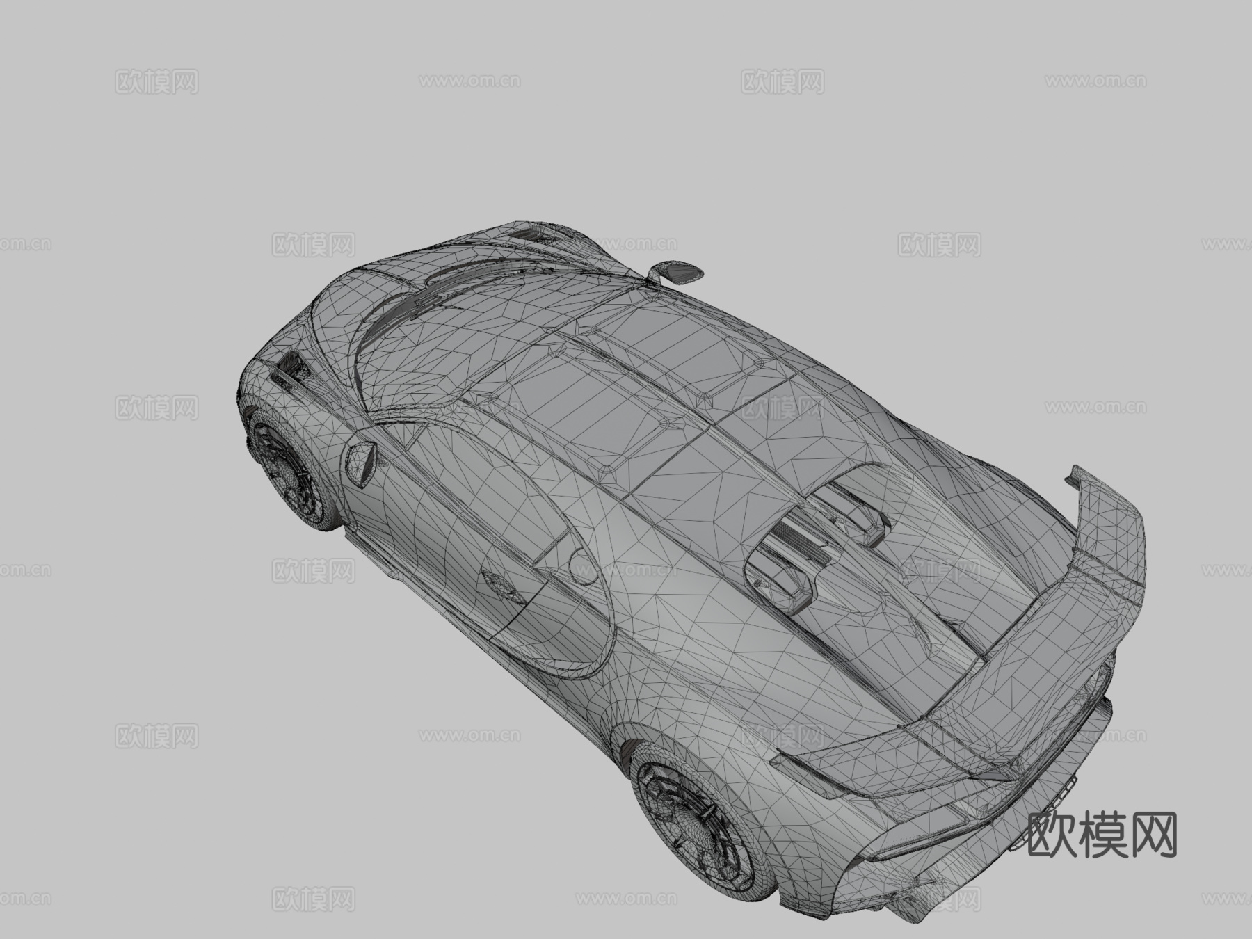 卡通-布加迪凯龙Pur Spor3d模型下载（渲染图3）