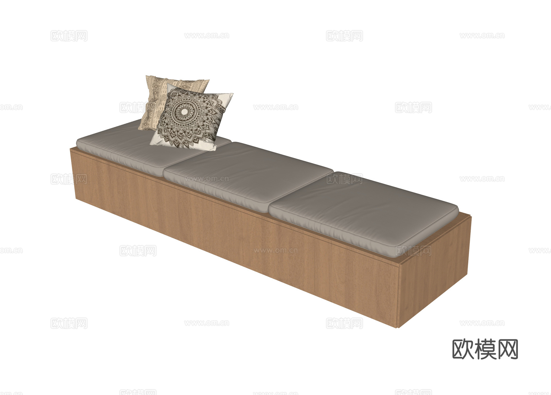 现代飘窗垫su模型