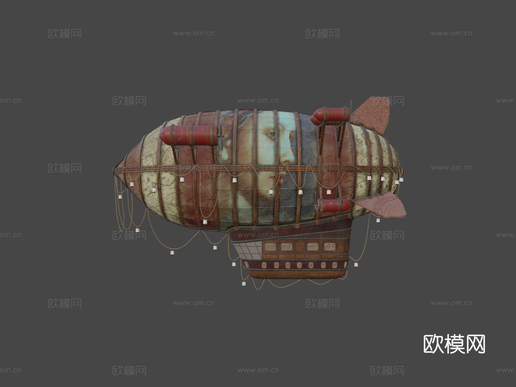 齐柏林飞艇气球3d模型下载（渲染图6）