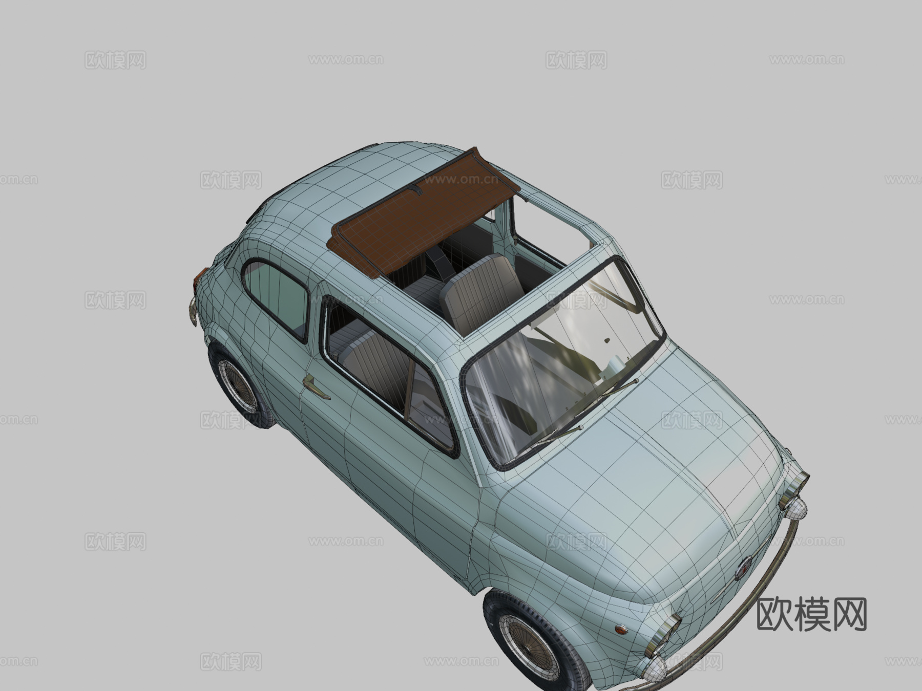 菲亚特新500F3d模型下载（渲染图2）