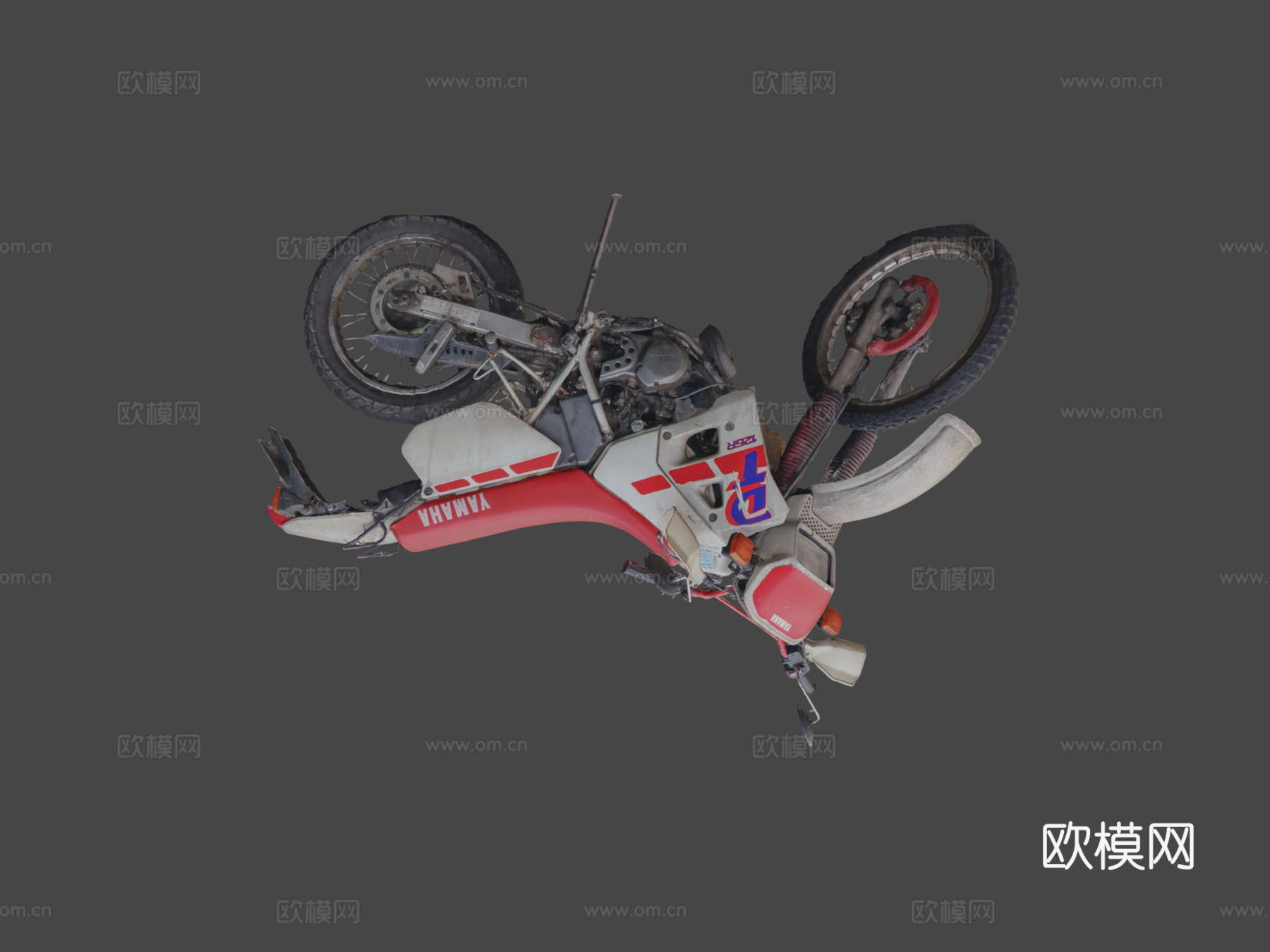 雅马哈 DT 125 R (3D扫描FR (sdrn))3d模型下载（渲染图7）