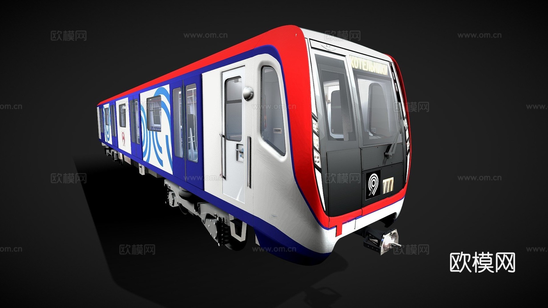 新莫斯科地铁车厢81-765系列3d模型下载（渲染图1）