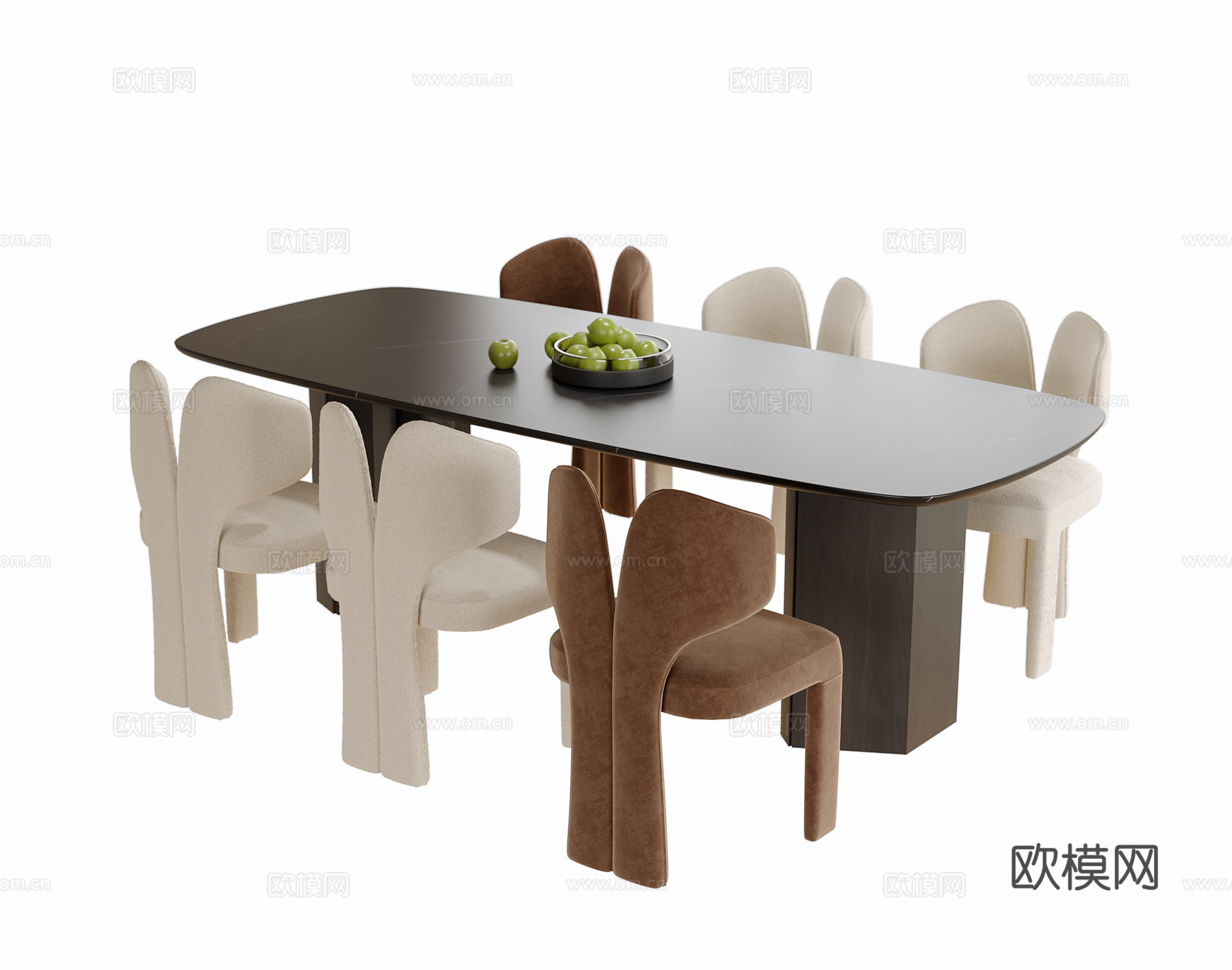 现代餐桌椅 餐椅su模型