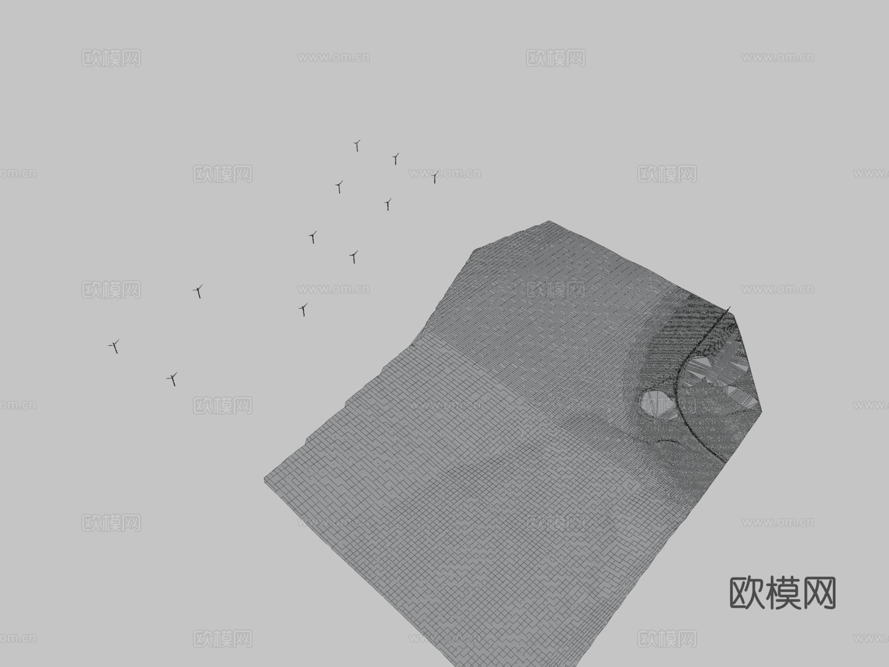 ICE 3列车在数字地形模型上 - 测试23d模型