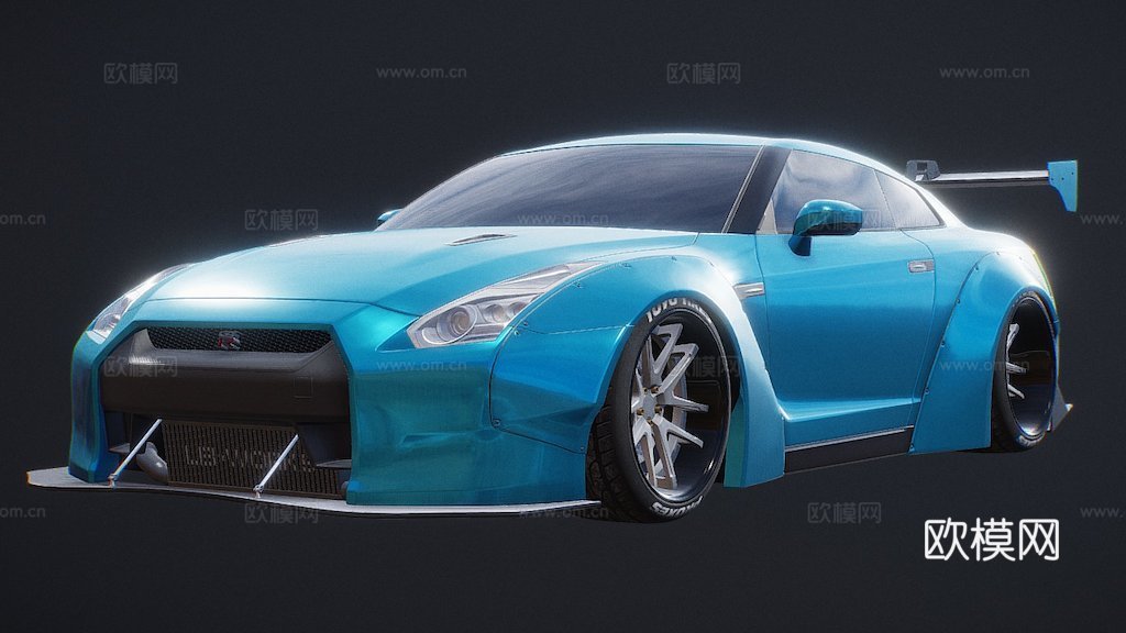 日产GTR R35自由行走3d模型下载（渲染图1）