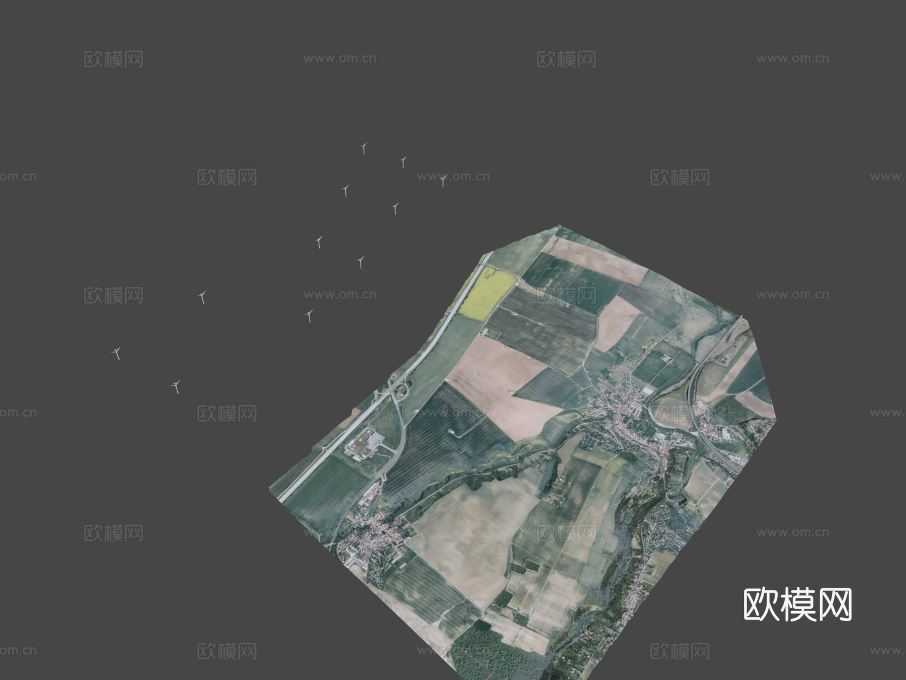 ICE 3列车在数字地形模型上 - 测试23d模型