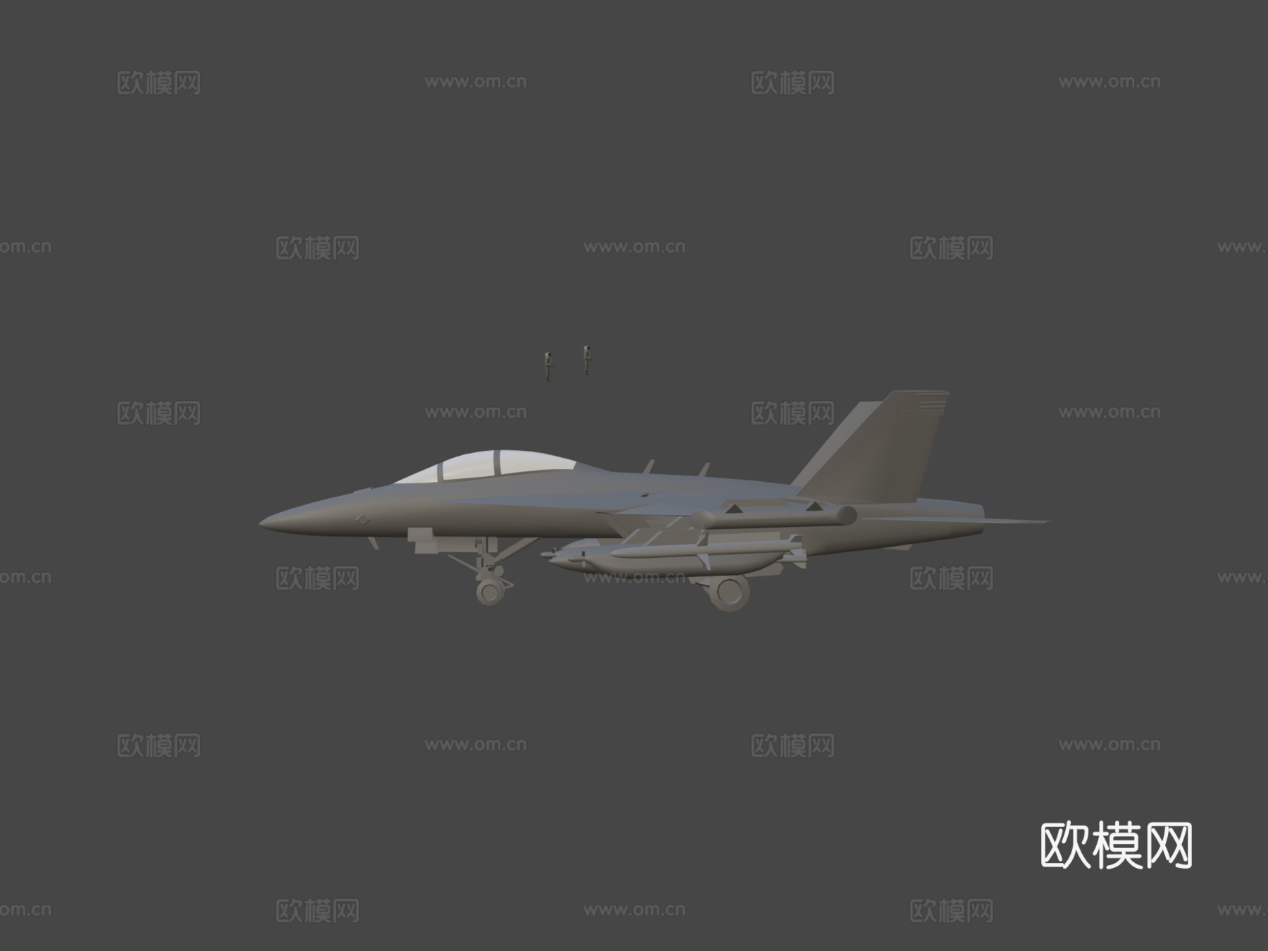 低多边形1 -1 EA18G咆哮者3d模型下载（渲染图6）
