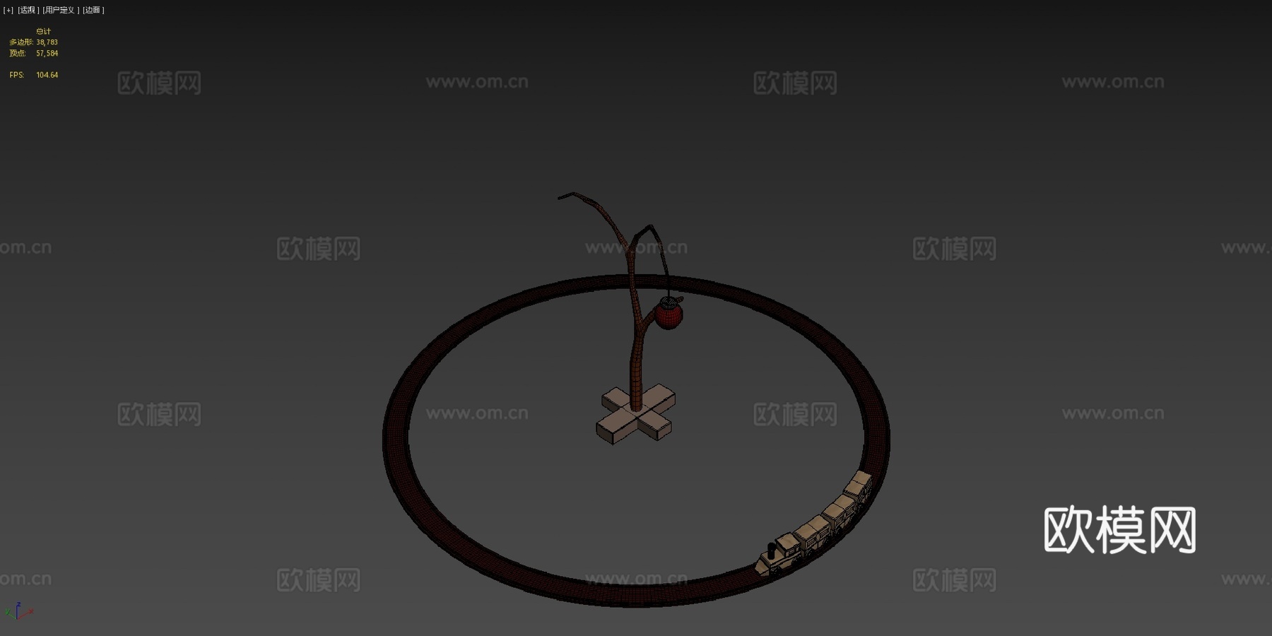 木制火车3d模型下载（渲染图4）