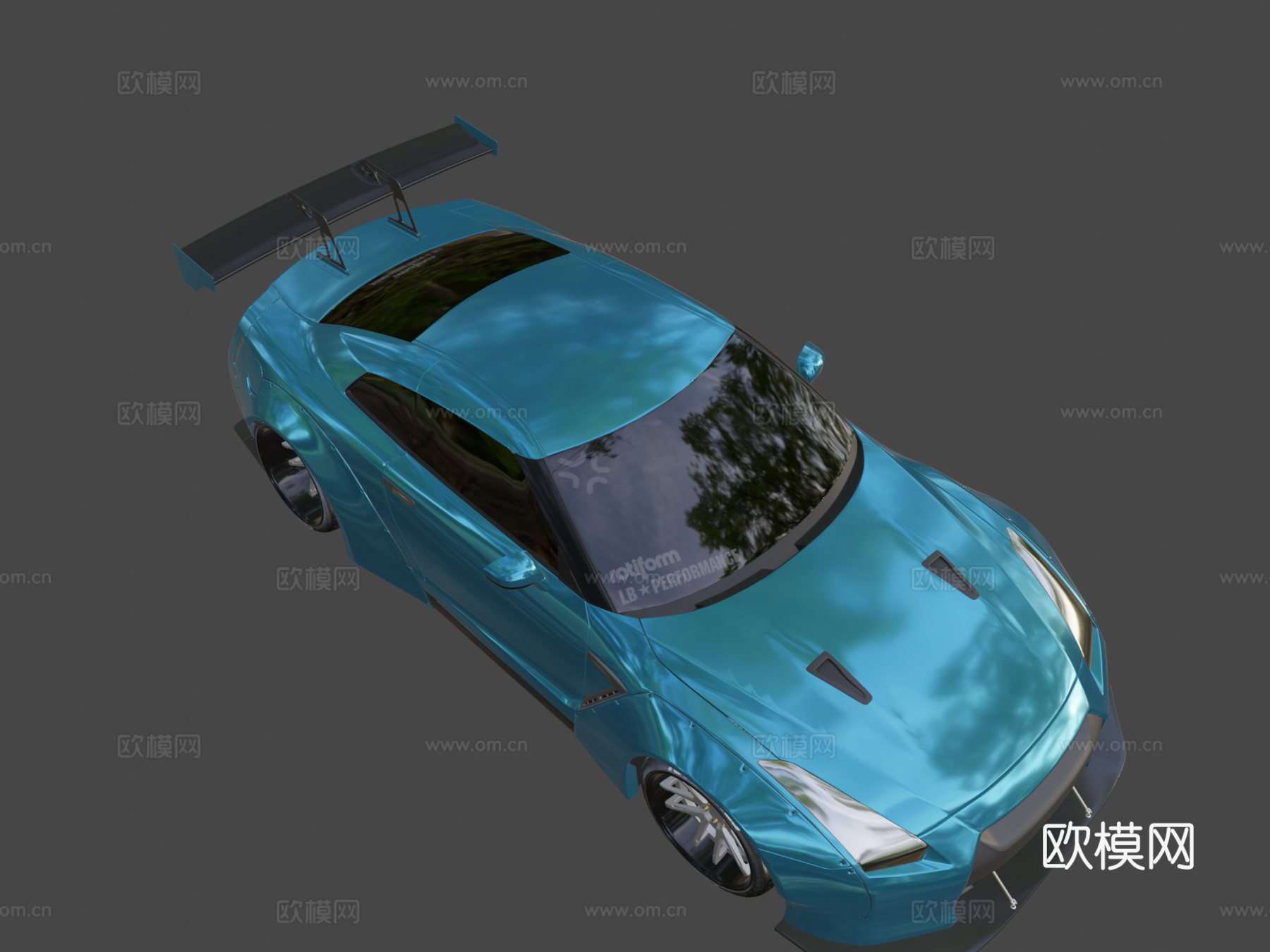 日产GTR R35自由行走3d模型下载（渲染图8）