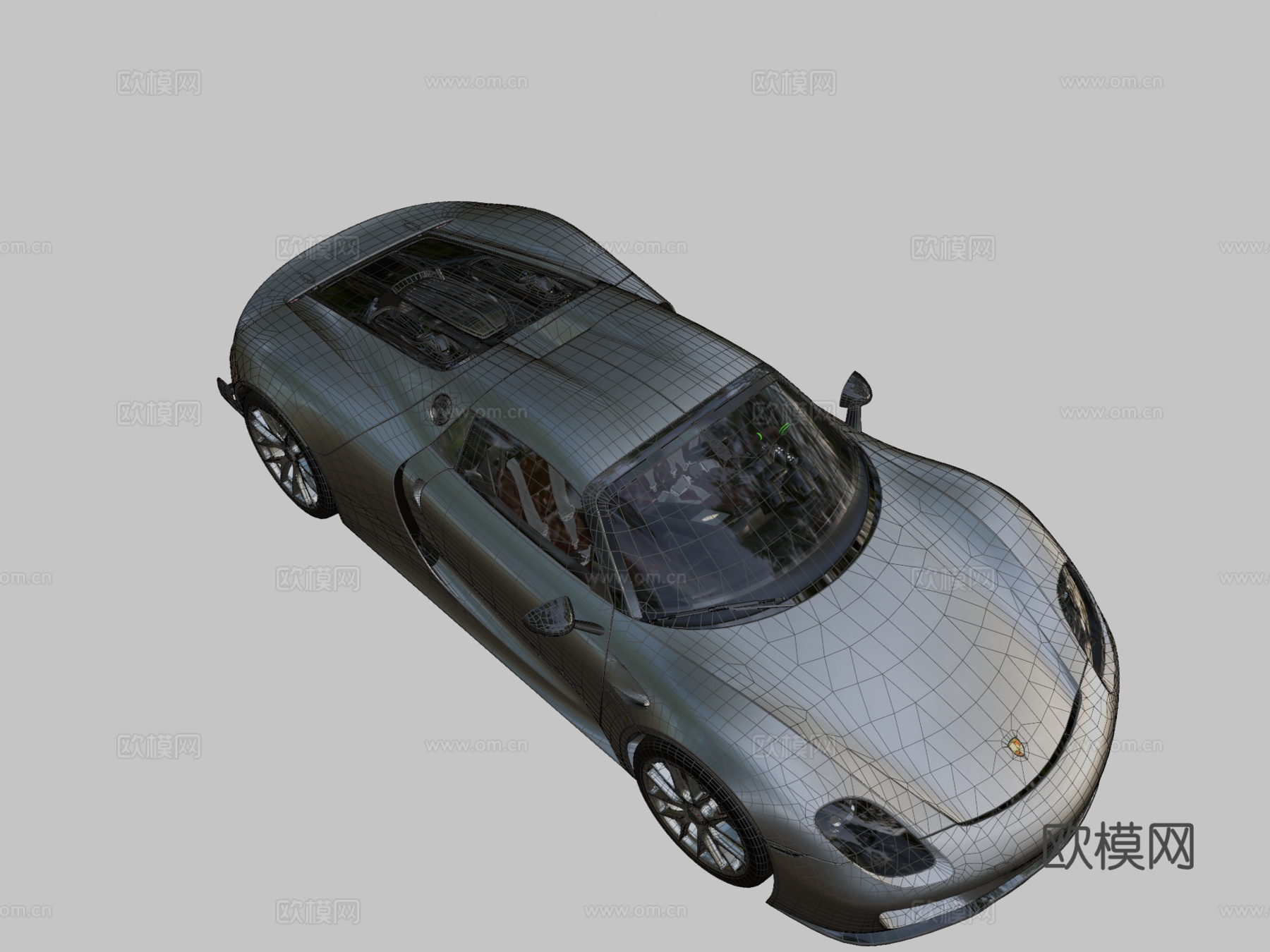 年保时捷 918 Spyder3d模型下载（渲染图2）
