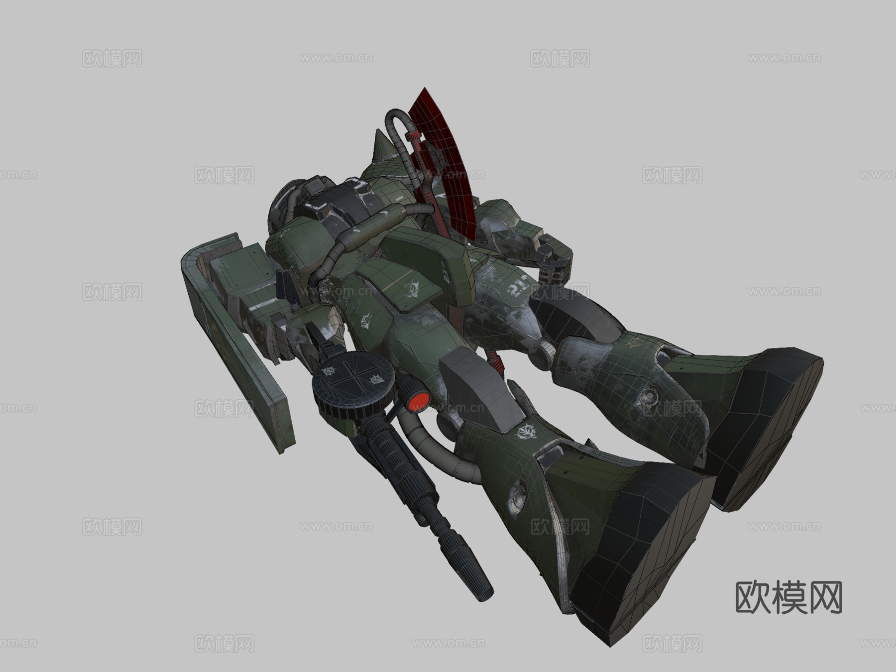 扎古II（绑定）3d模型下载（渲染图2）