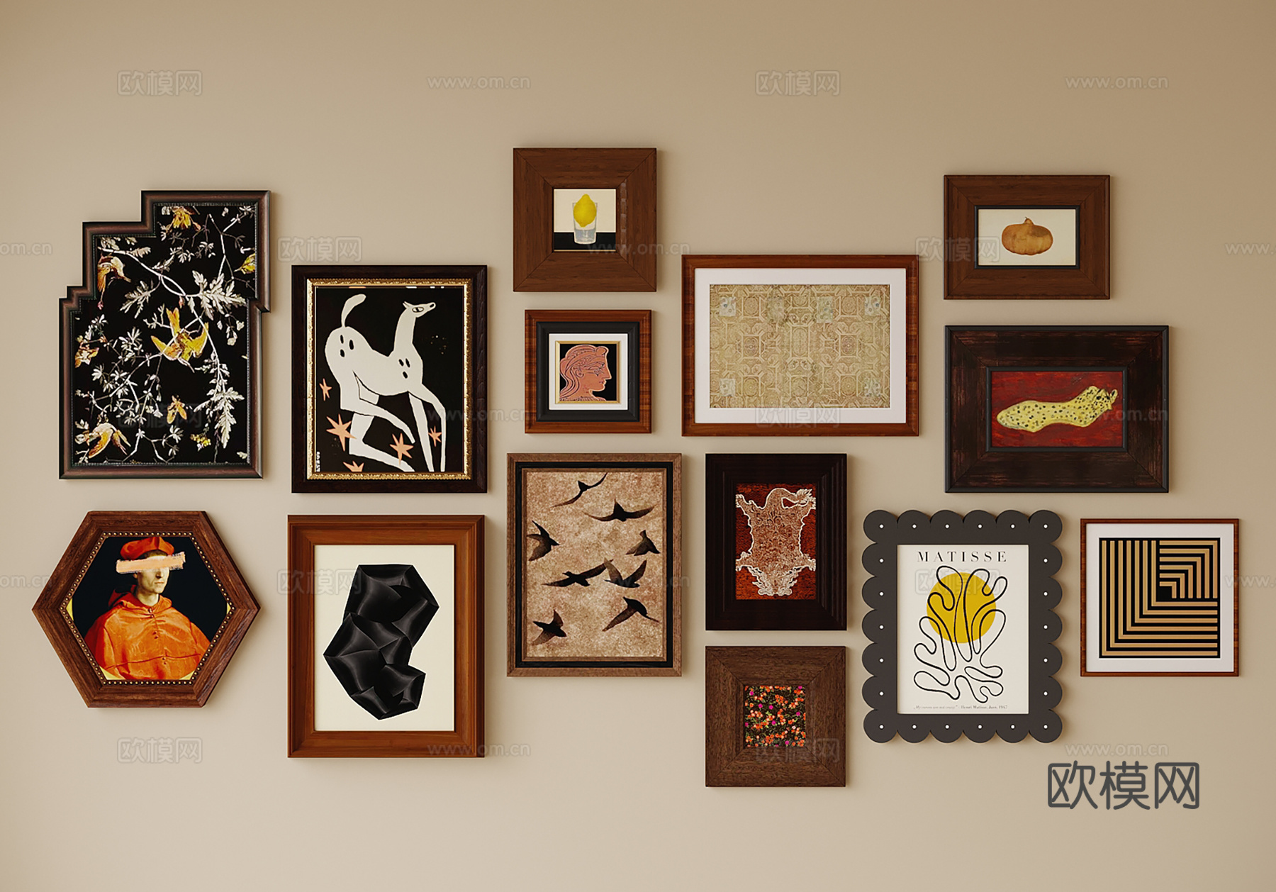 法式挂画su模型