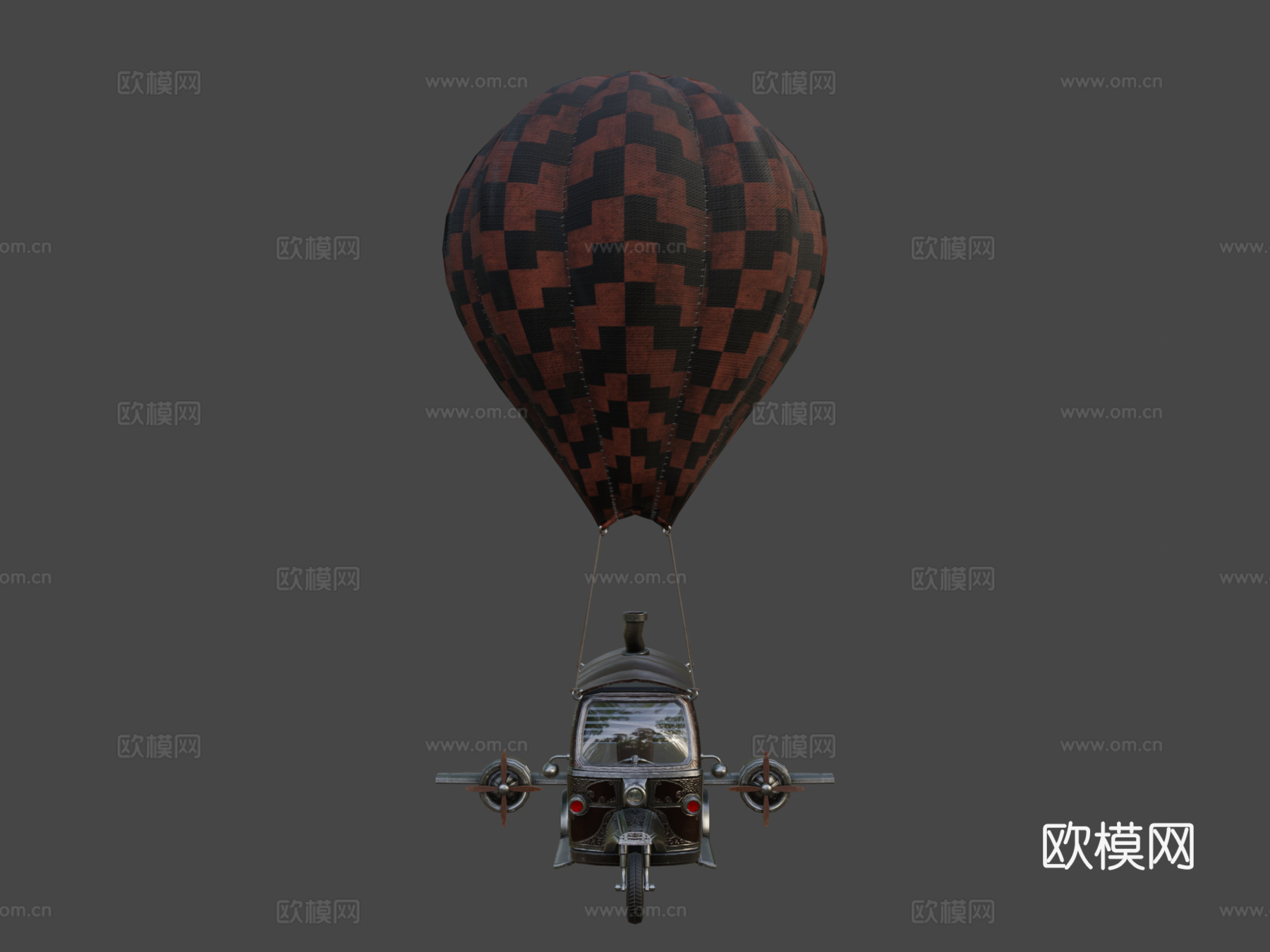 自动人力车气球3d模型下载（渲染图8）